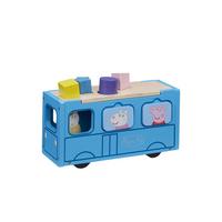 Image of Peppas Wood Play School Bus Shape Sorter