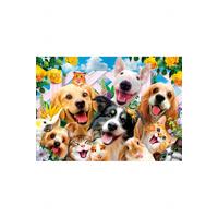 Image of Double Sided Selfie 500-Piece Jungle and Buddies Jigsaw Puzzle