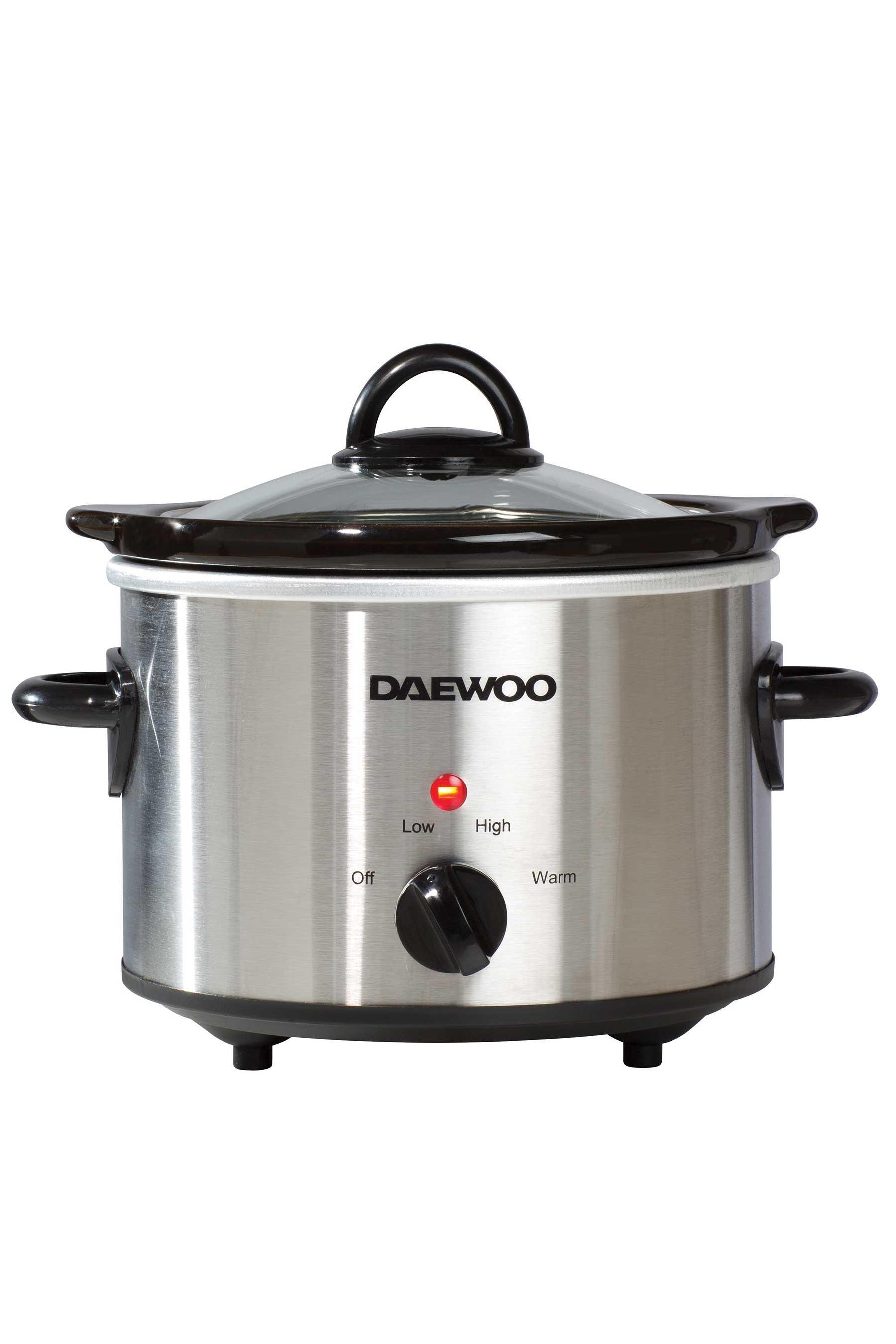 Daewoo 3 x 1.5L Triple Slow Cooker - Stainless Steel