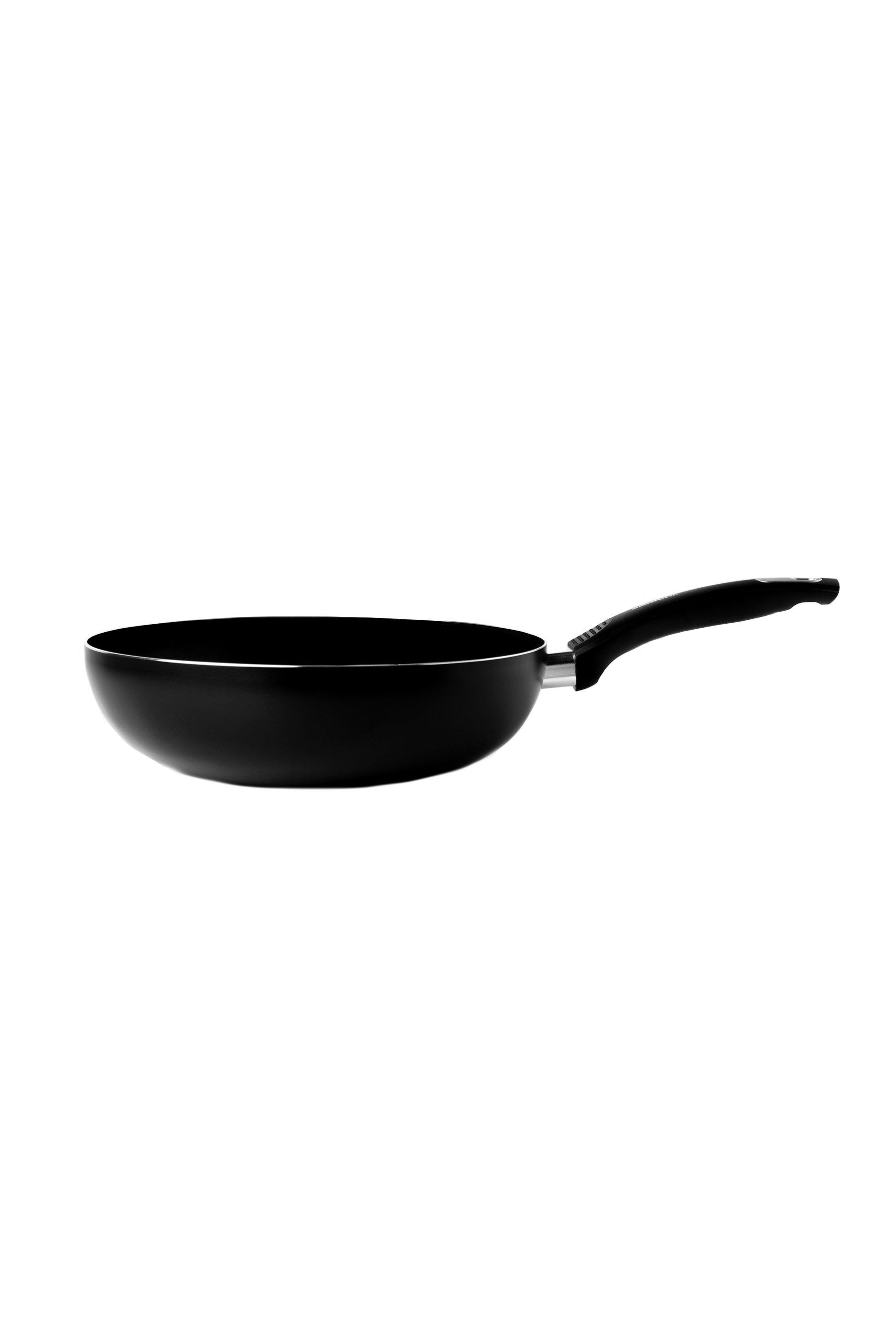 sabichi aluminium 28cm non stick wok - black