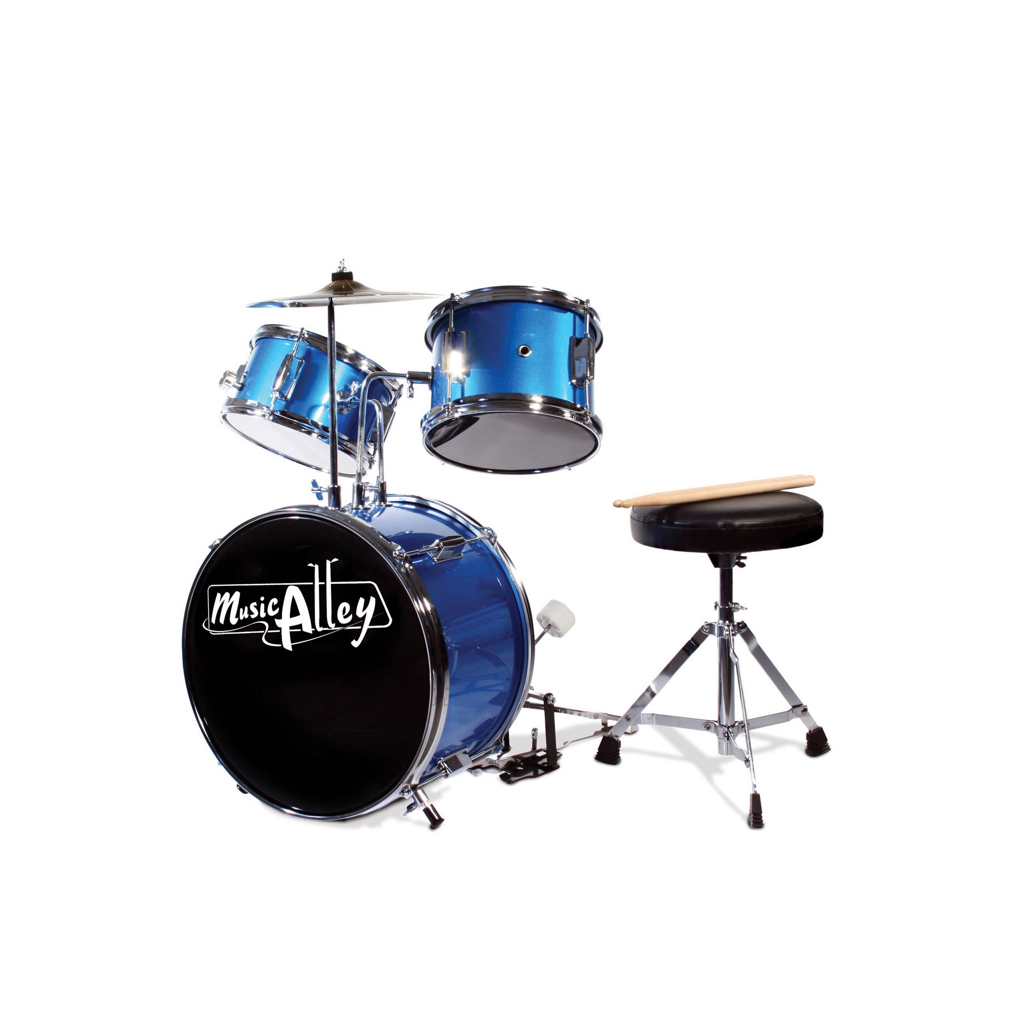 Music Alley Music Alley Junior Drum Kit with Stool and Drum Sticks | Blue