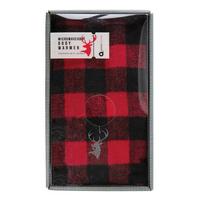 Red and Black Plaid Highland Stag Neck Wrap