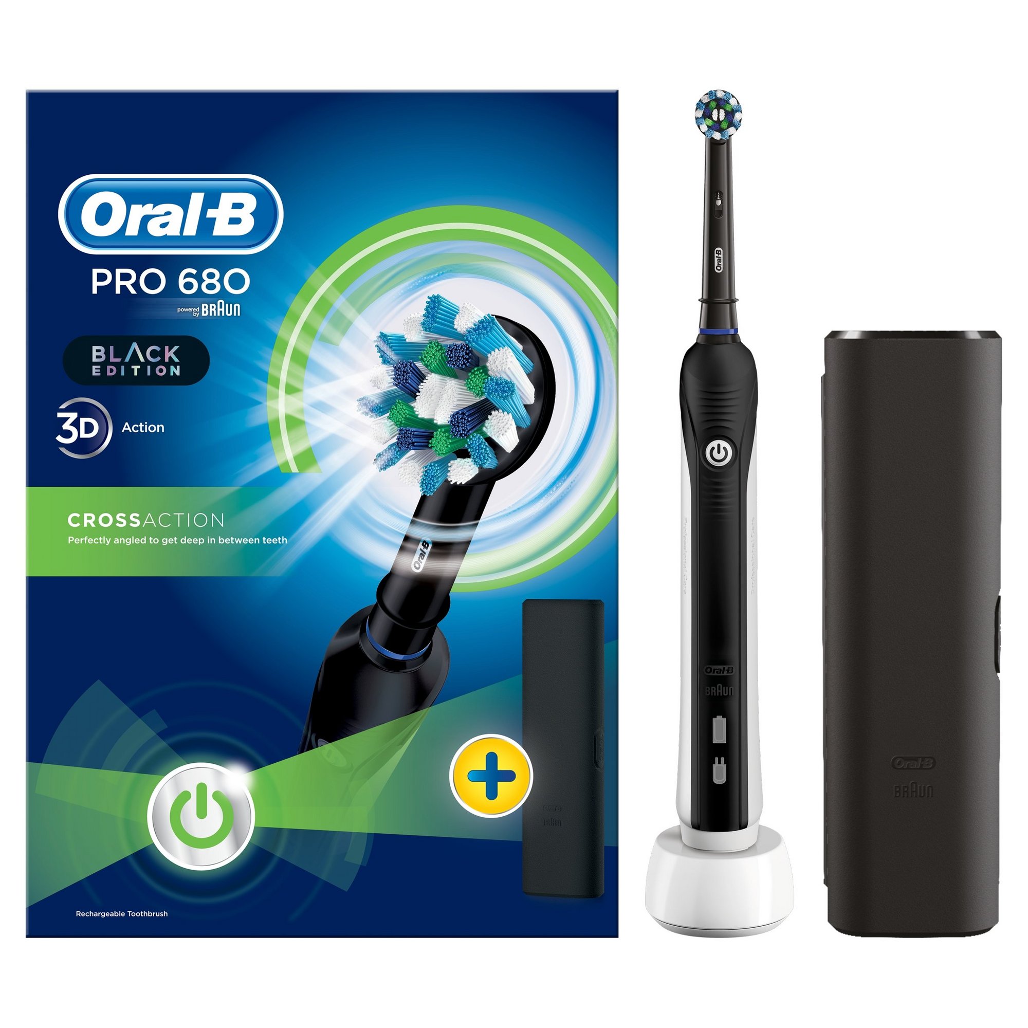 Oral B PRO680 Cross Action Toothbrush with Travel Case