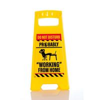 Image of Working From Home Desk Warning Sign