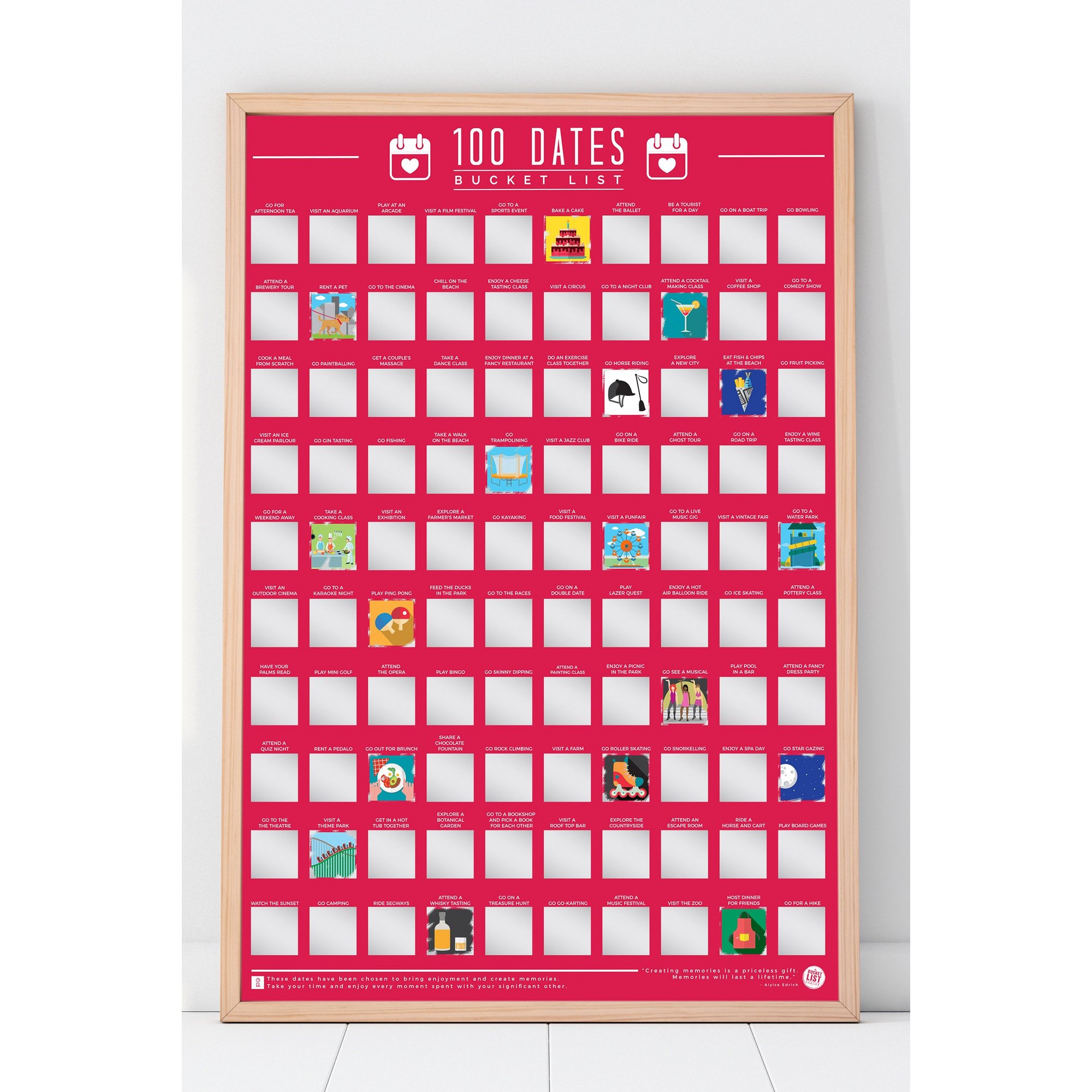 Image of 100 Dates To Go On Bucket List Poster