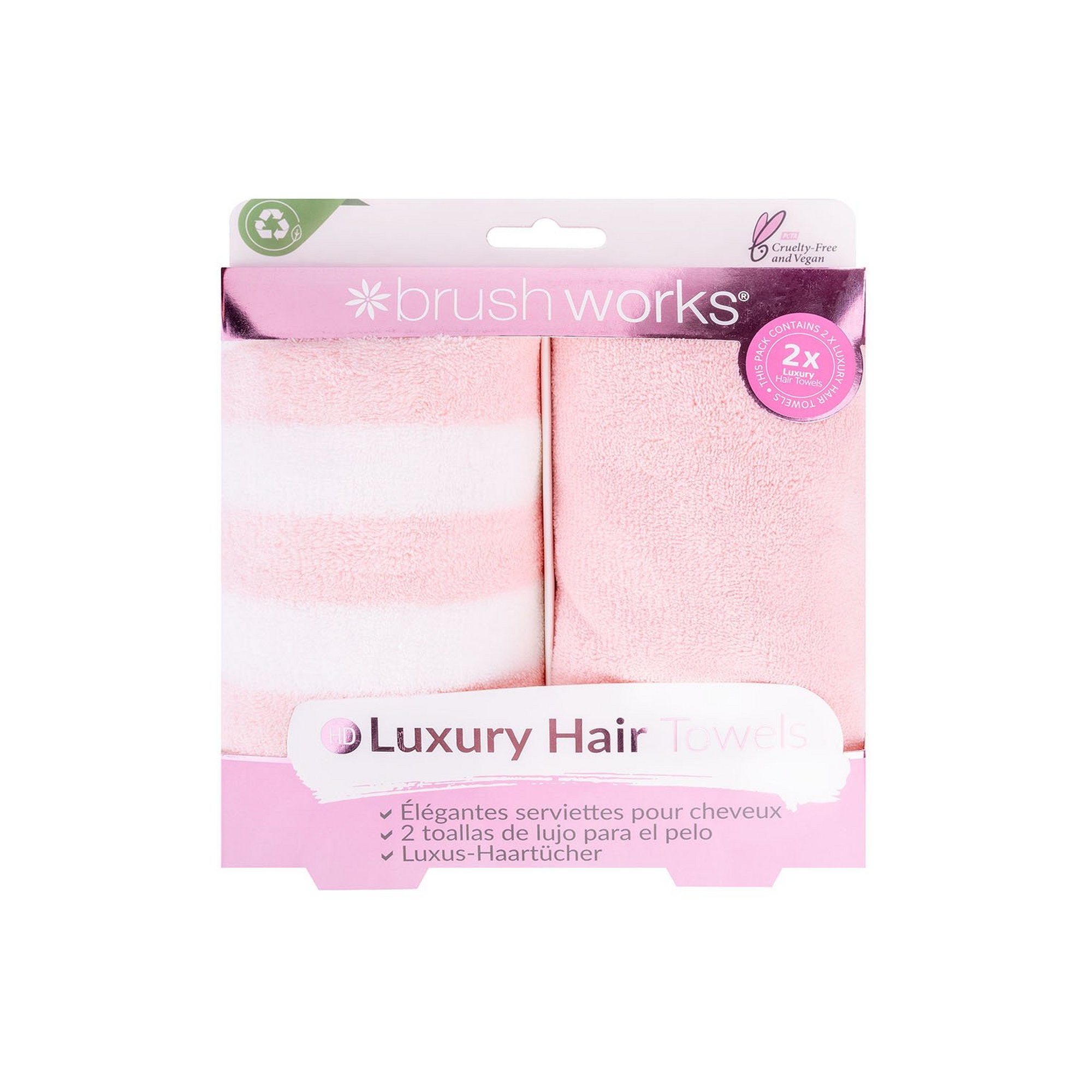 Pack of 2 Brushworks Luxury Hair Towel Wraps