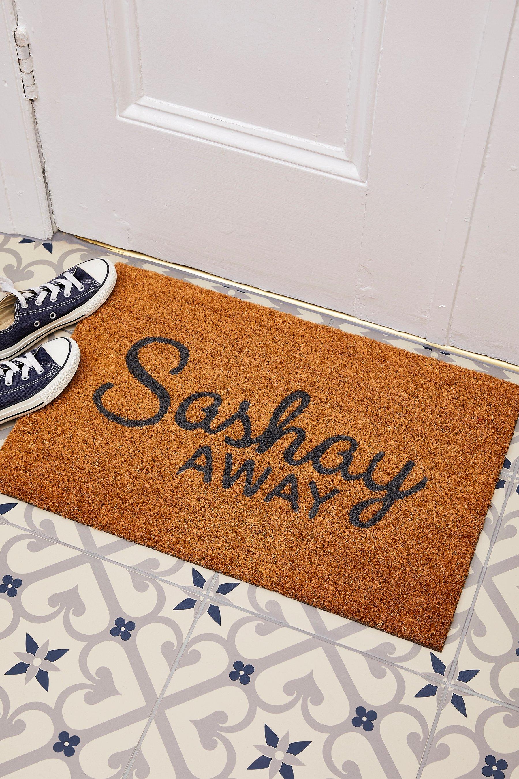 Astley Sashay Away Slogan Coir Door Mat - Size: 40X60cm - Natural