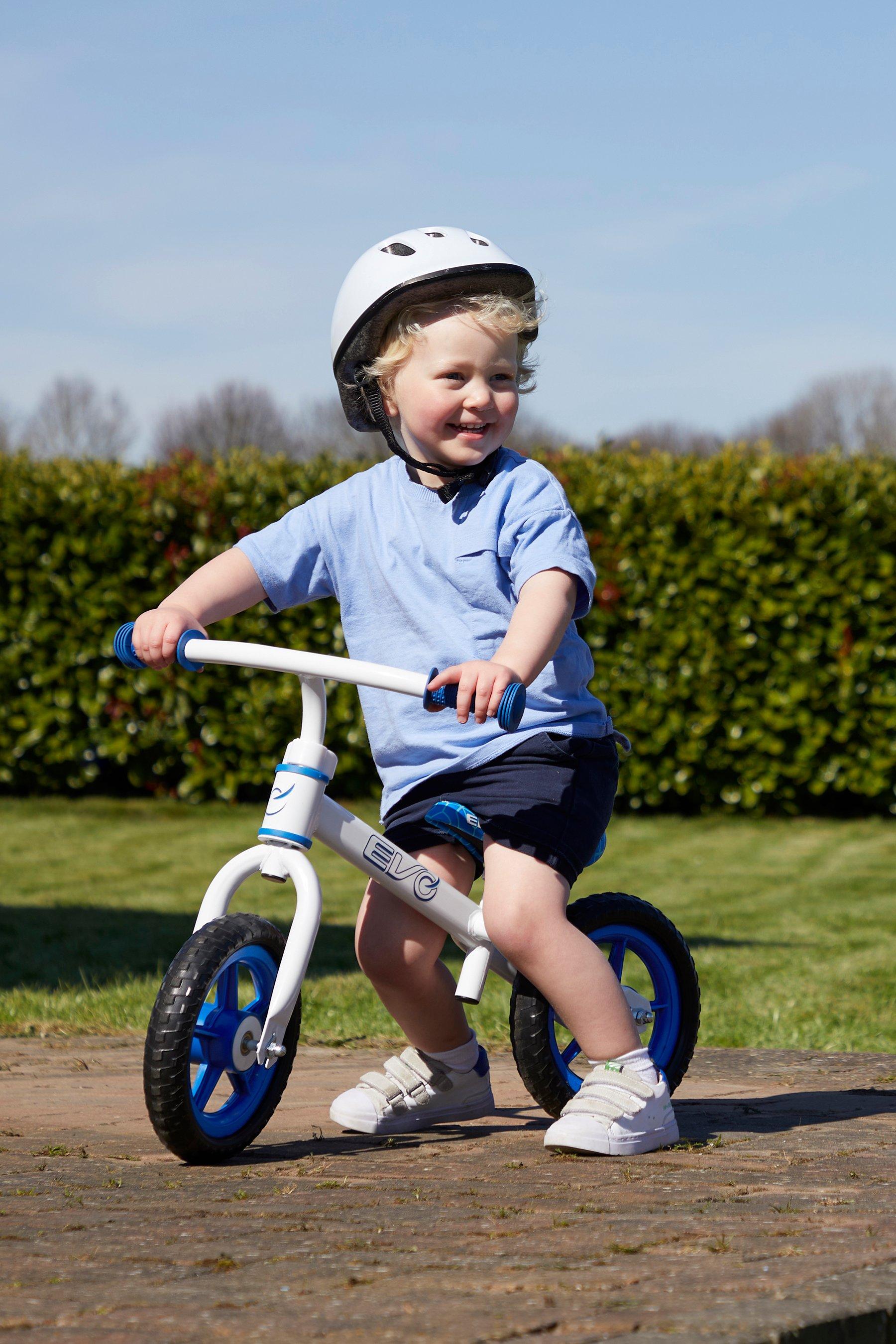 evo balance bike blue