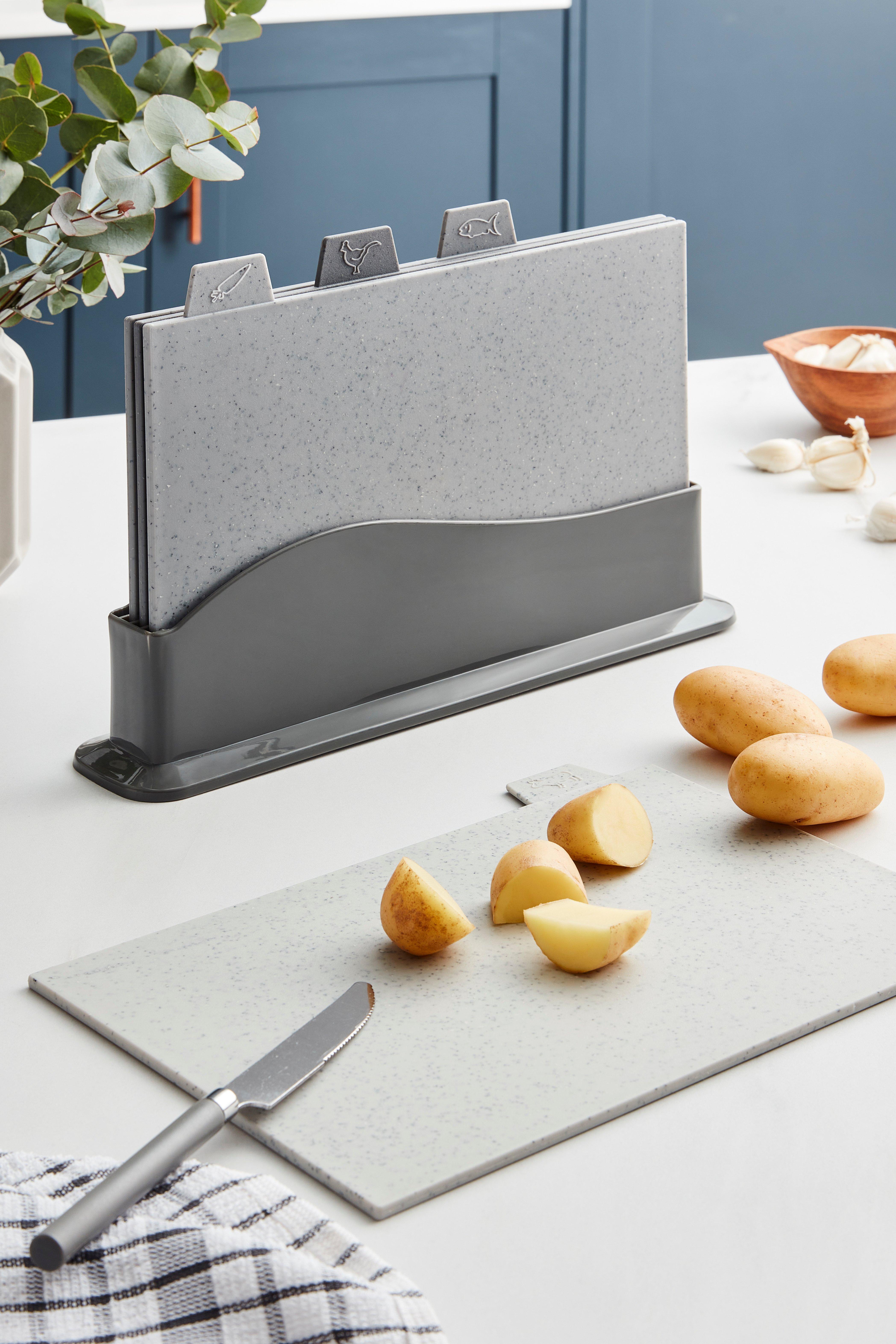 Homelife 4 Piece Marble Effect Chopping Board