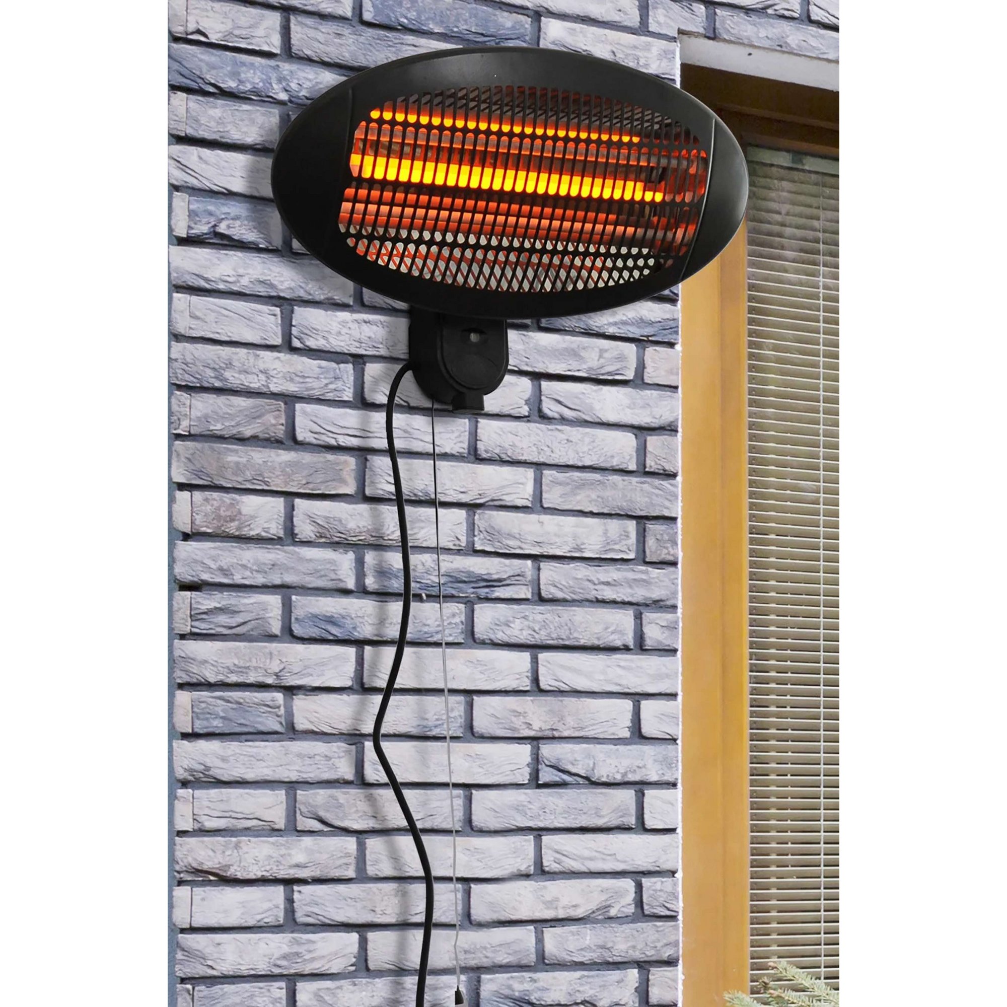 Studio Wall Mounted Electric Infrared 2000w Patio Heater | Black
