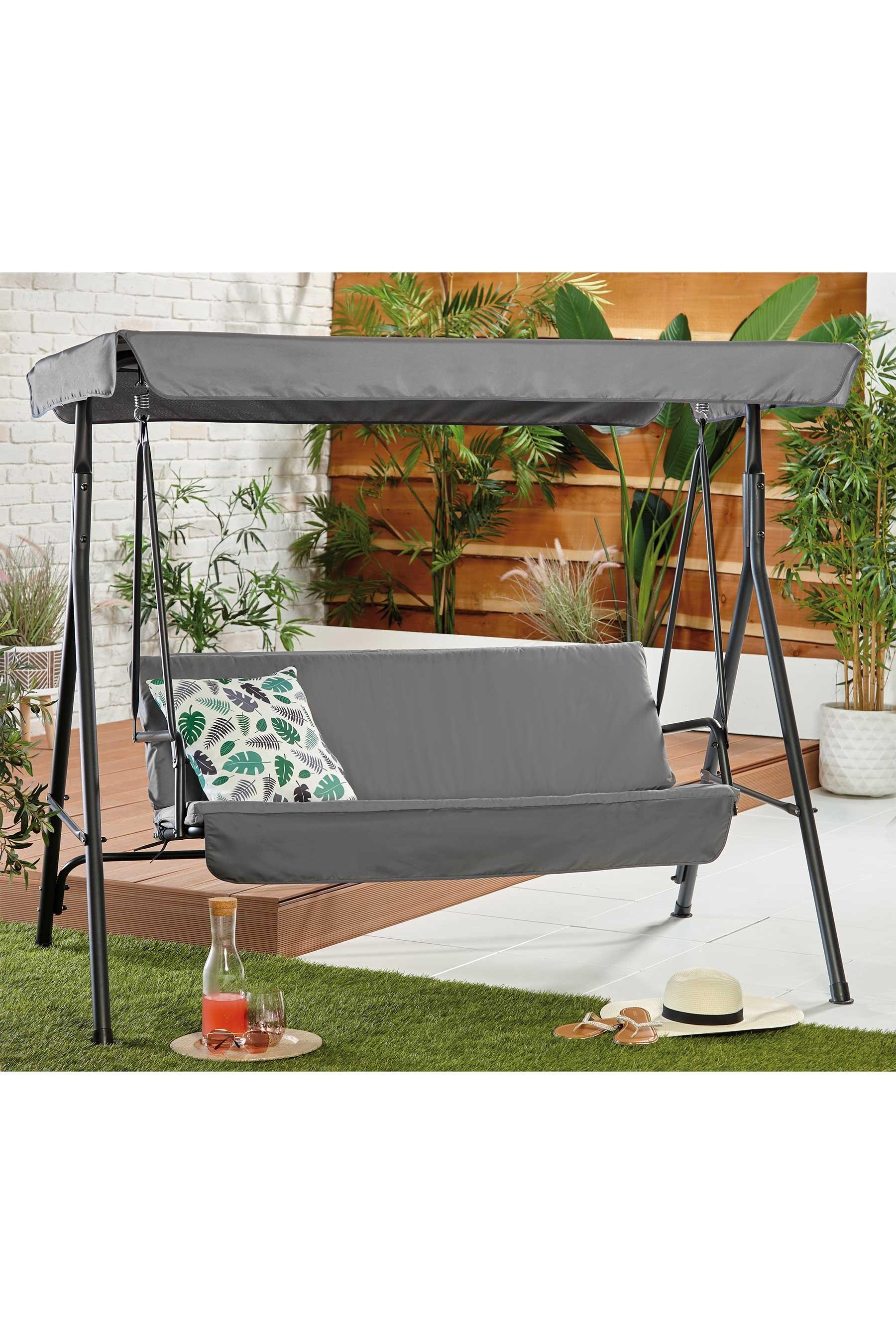 padded 3 seater garden swing