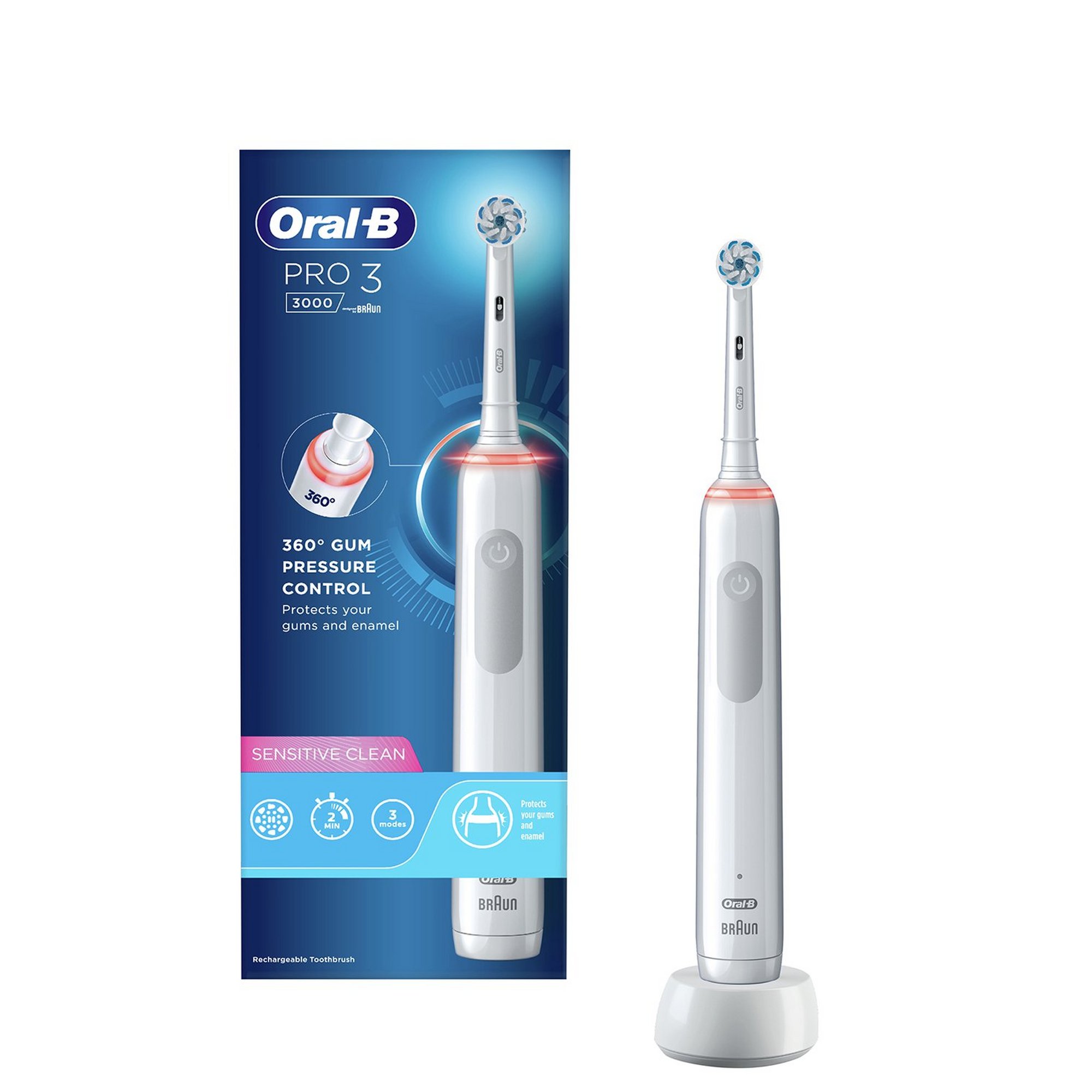 Oral B Pro3 Sensitive Clean White Electric Toothbrush
