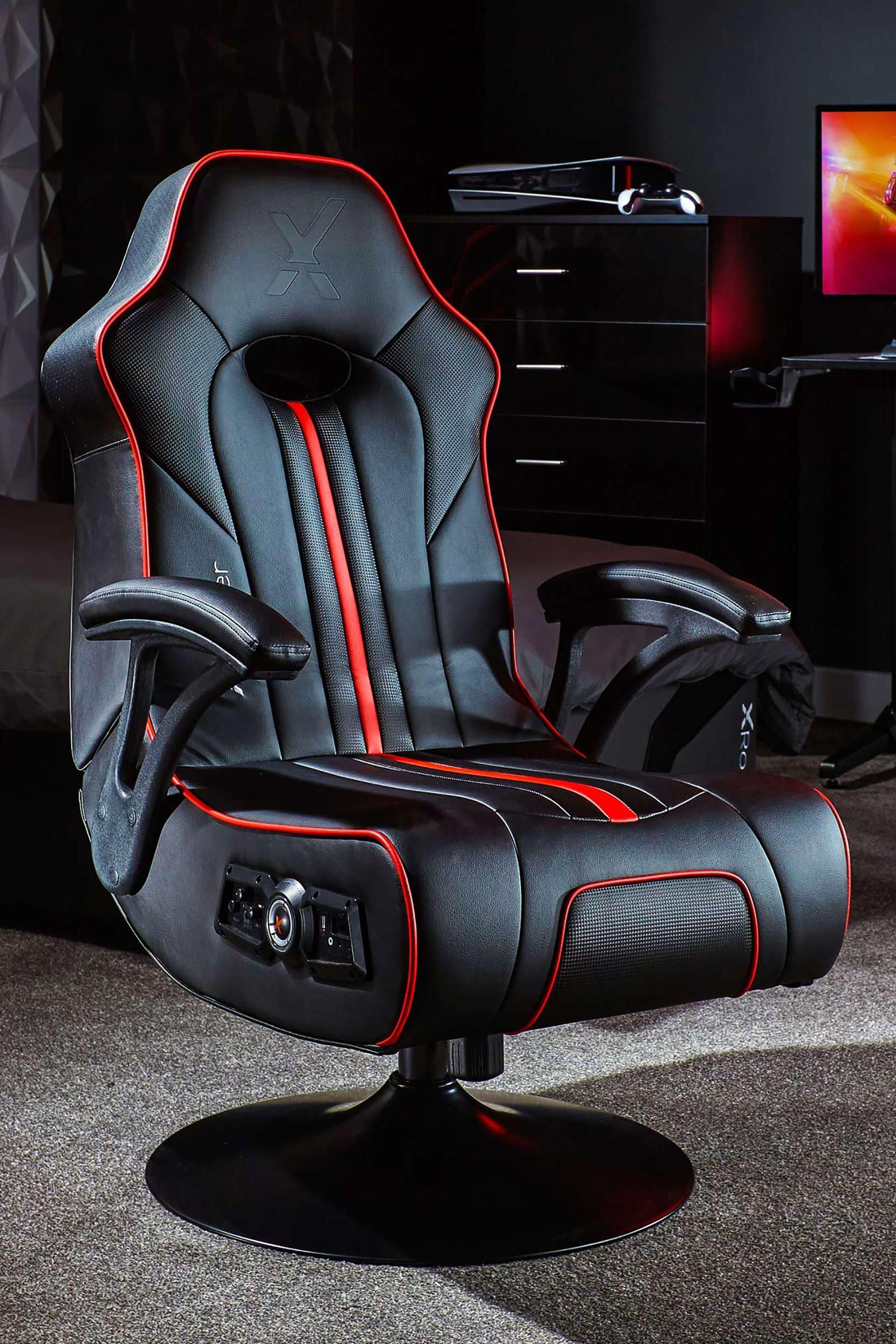 x rocker evora 21 wireless gaming chair black red X rocker evora 21