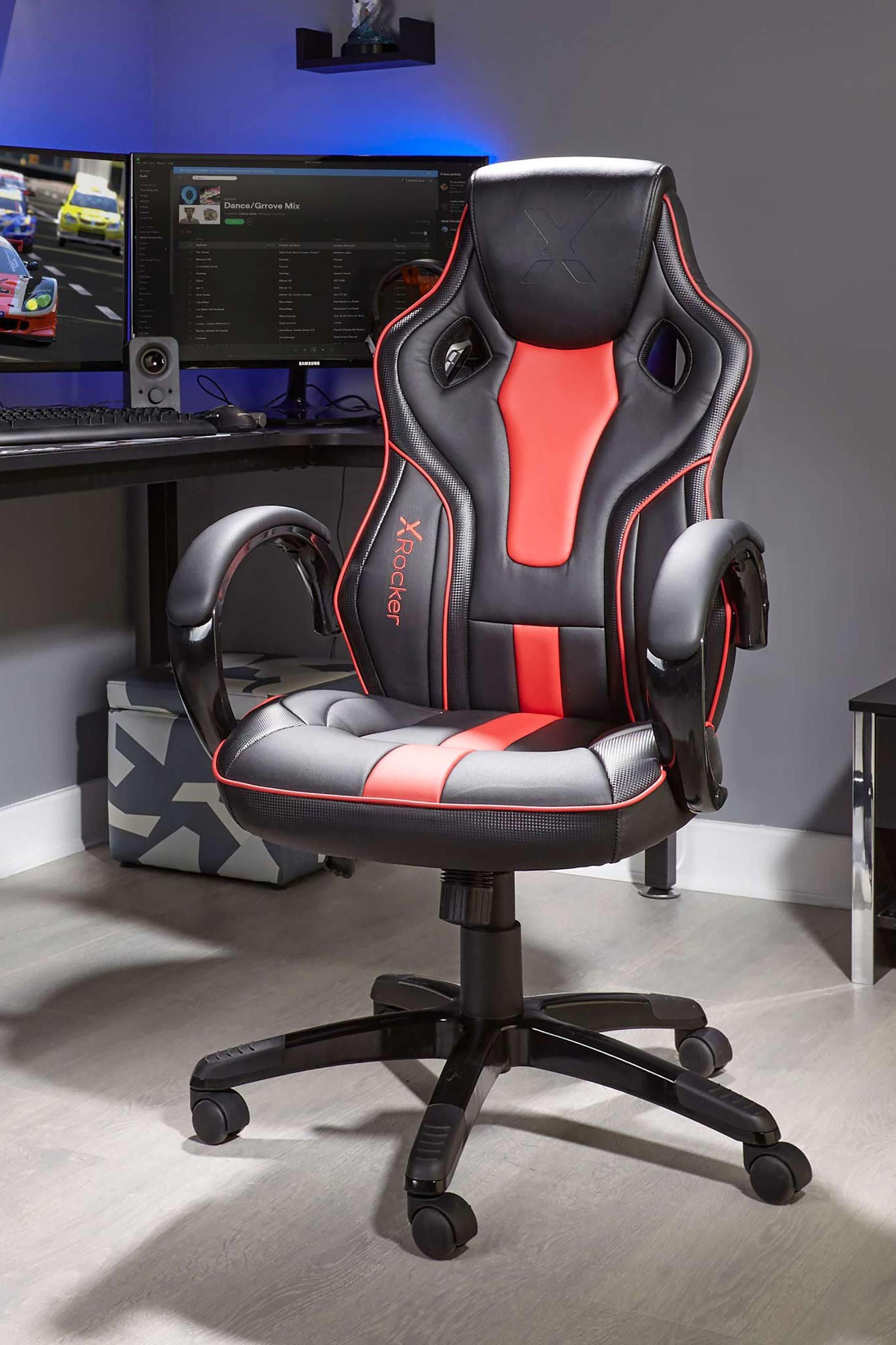 X Rocker Maverick PC Gaming Chair, Black and White 