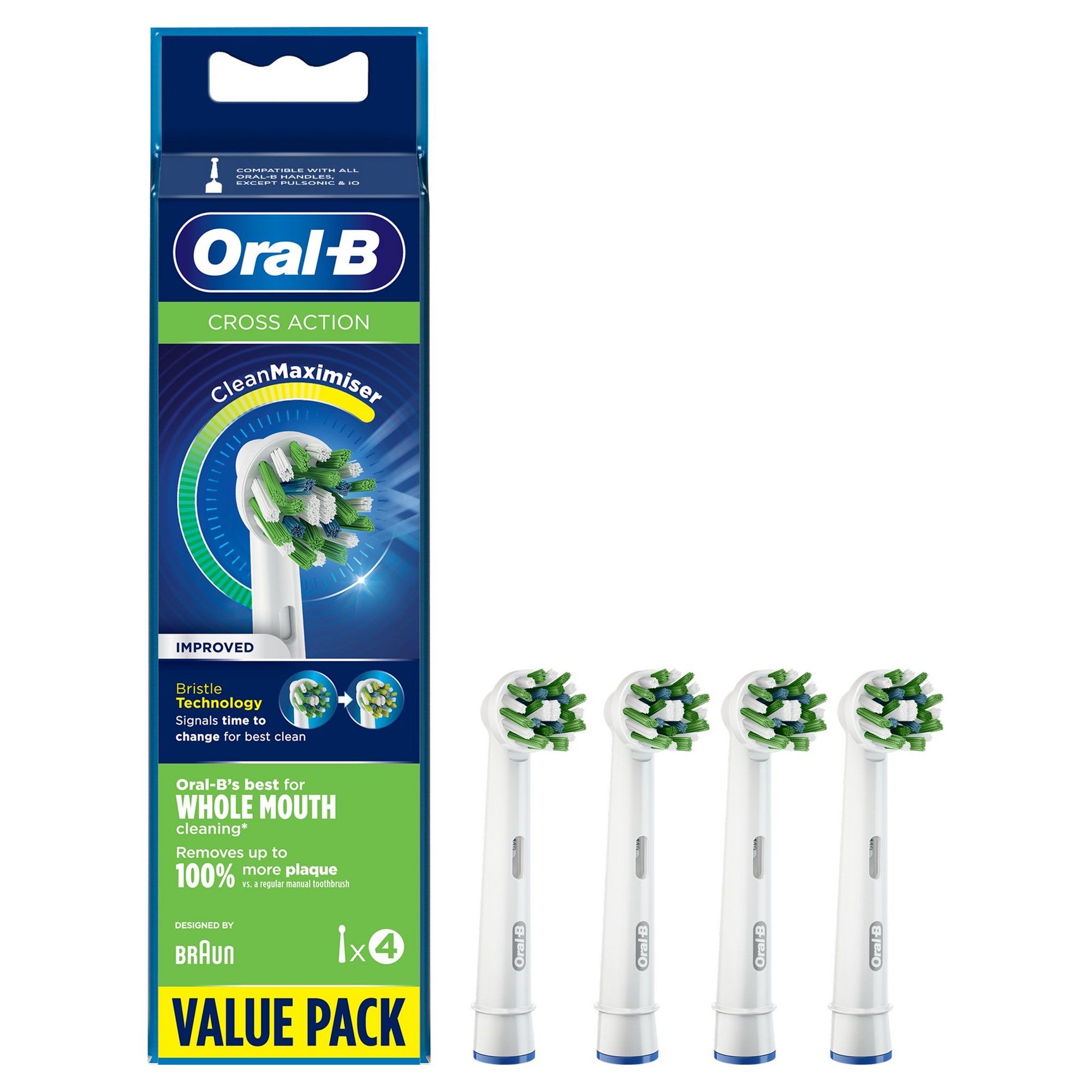 Oral B Pack of 4 Cross Action Clean Maximiser Toothbrush Heads