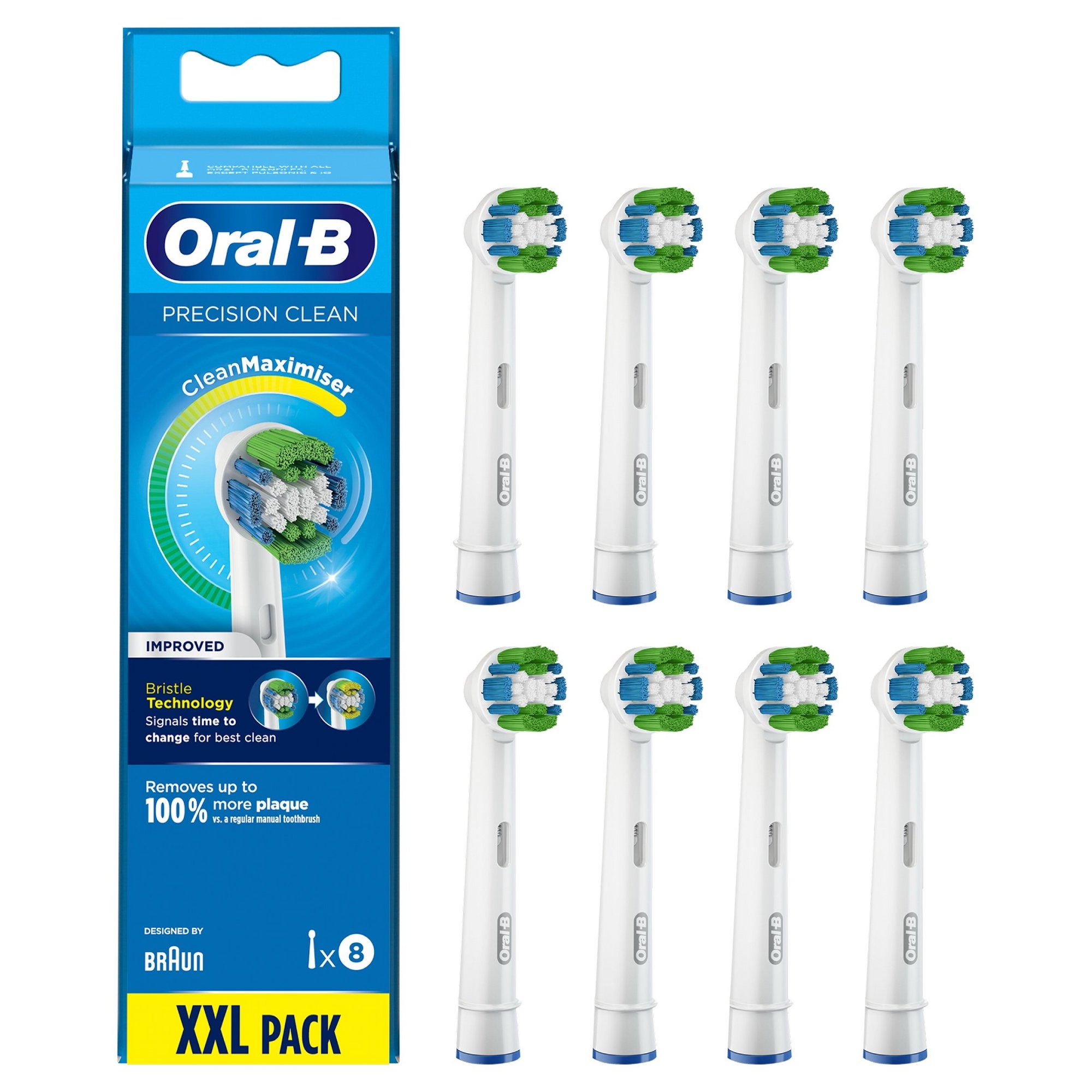 Oral B Pack of 8 Precision Clean-Clean Maximiser Toothbrush Heads