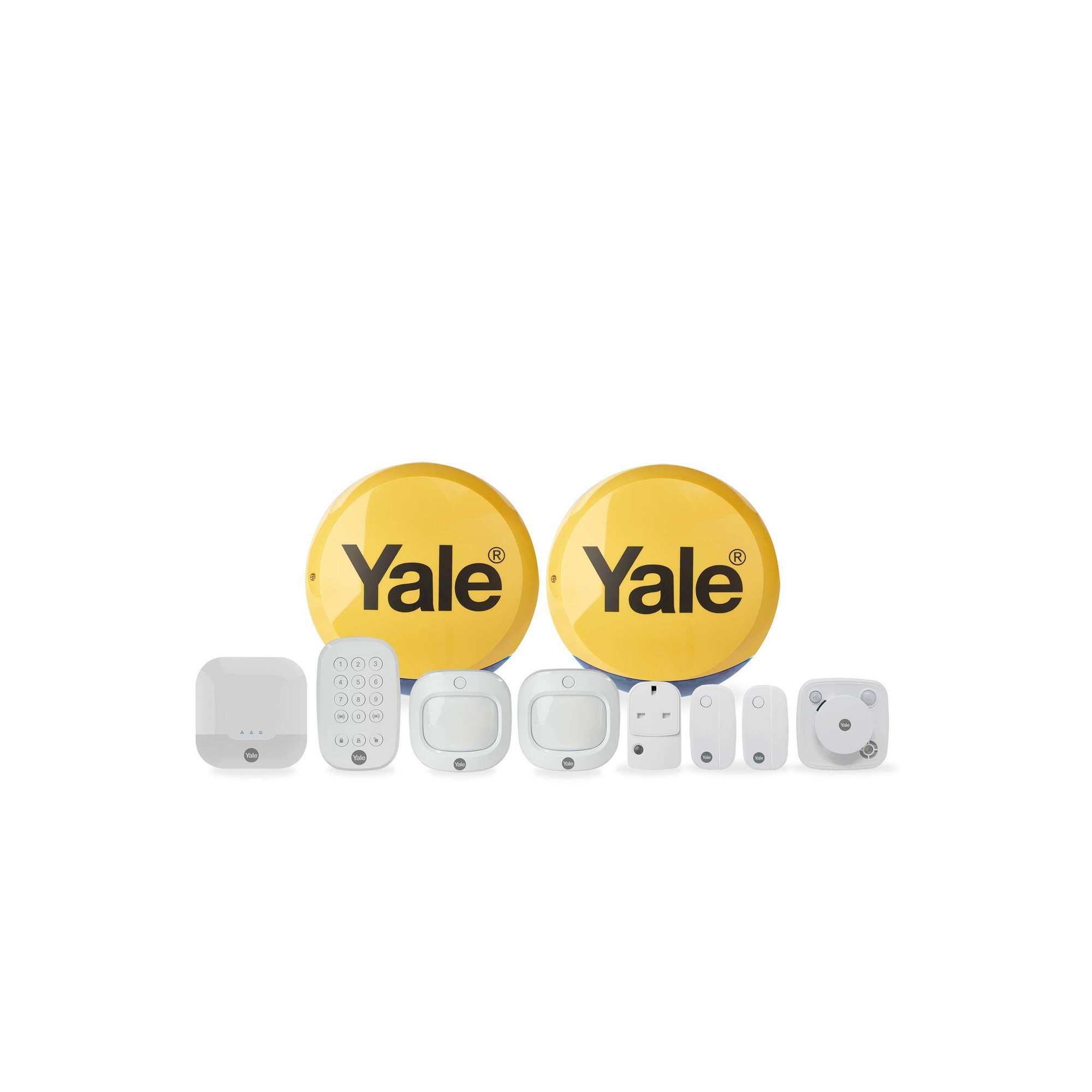 Image of 10-Piece Yale Sync Smart White Home Security Full Control Alarm Kit