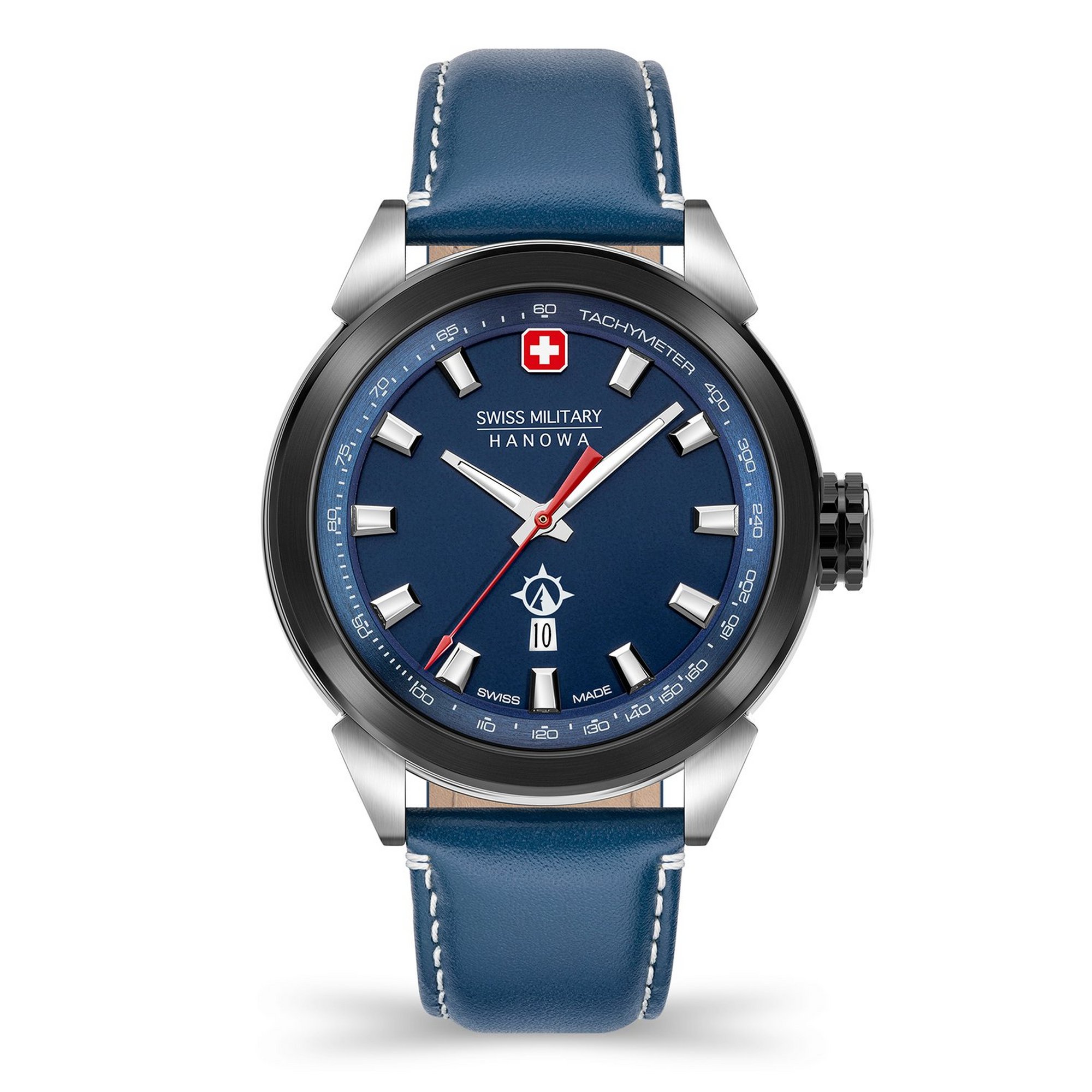 Swiss Military Platoon Blue Leather Watch