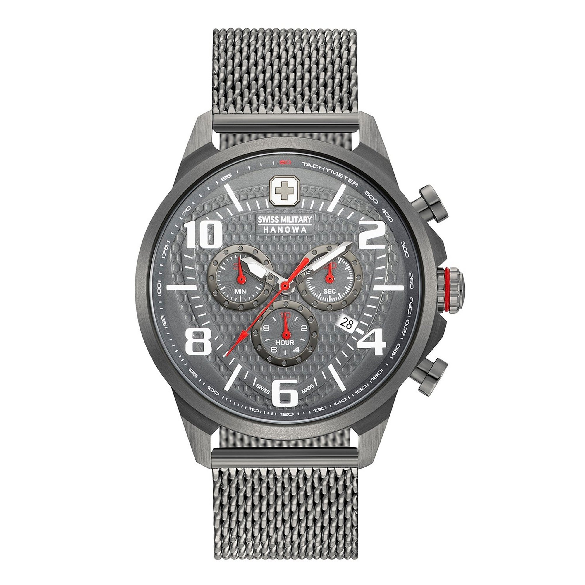 Swiss Military Airman Chrono Grey Dial Watch with Gun Stainless S...