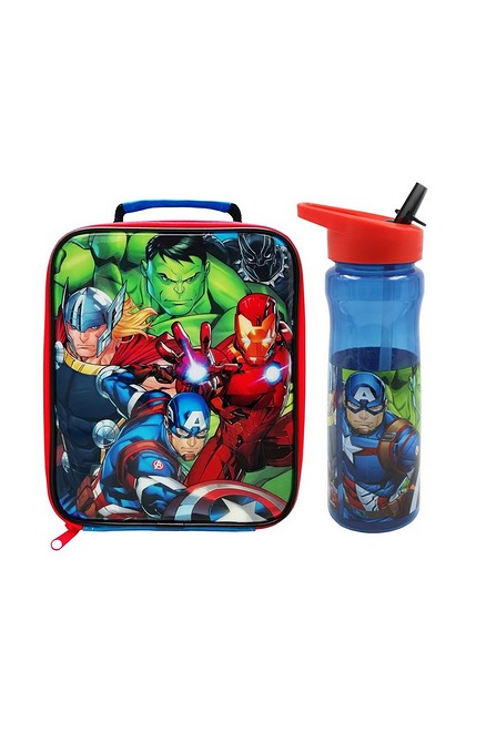 Sandwich Box & Sports Bottle Marvel Avengers 3 Piece Set-Lunch Bag 