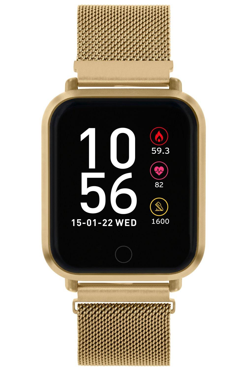 reflex active series 6 smart watch with metal strap - gold