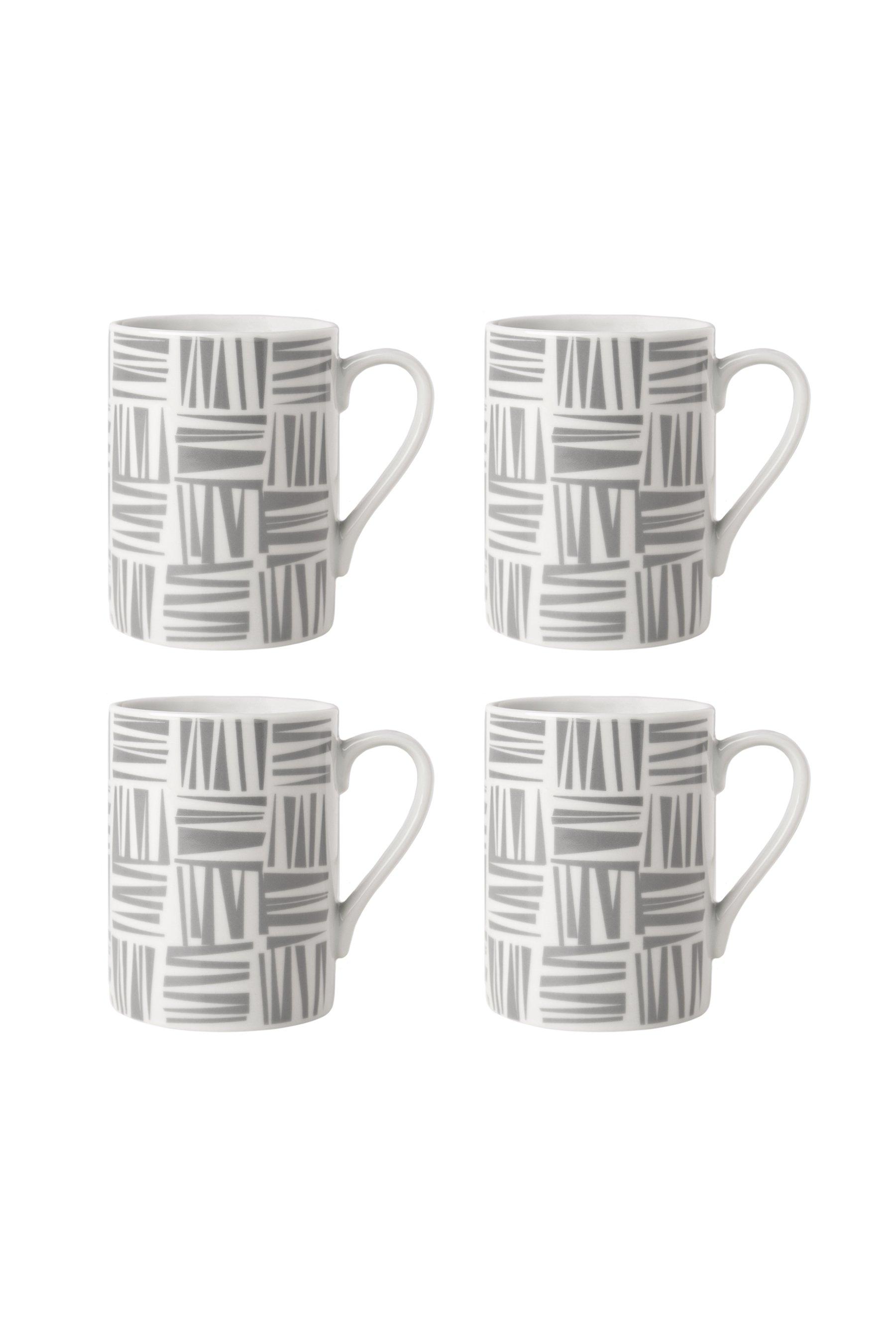 Sabichi Brooklyn 4-Piece Mug Set - Grey - Porcelain
