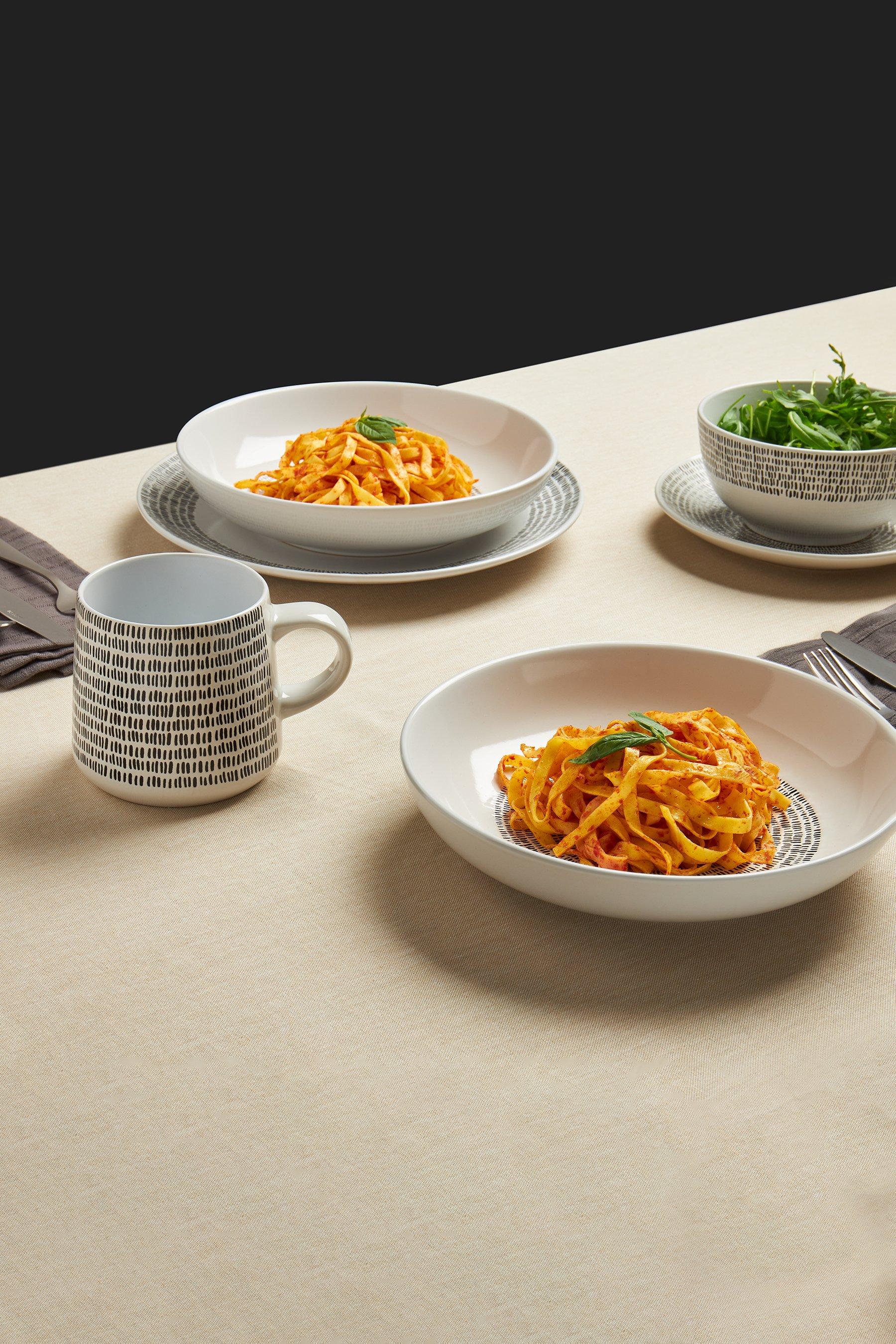 sabichi mali wax resist 4-piece pasta bowls - white - stoneware