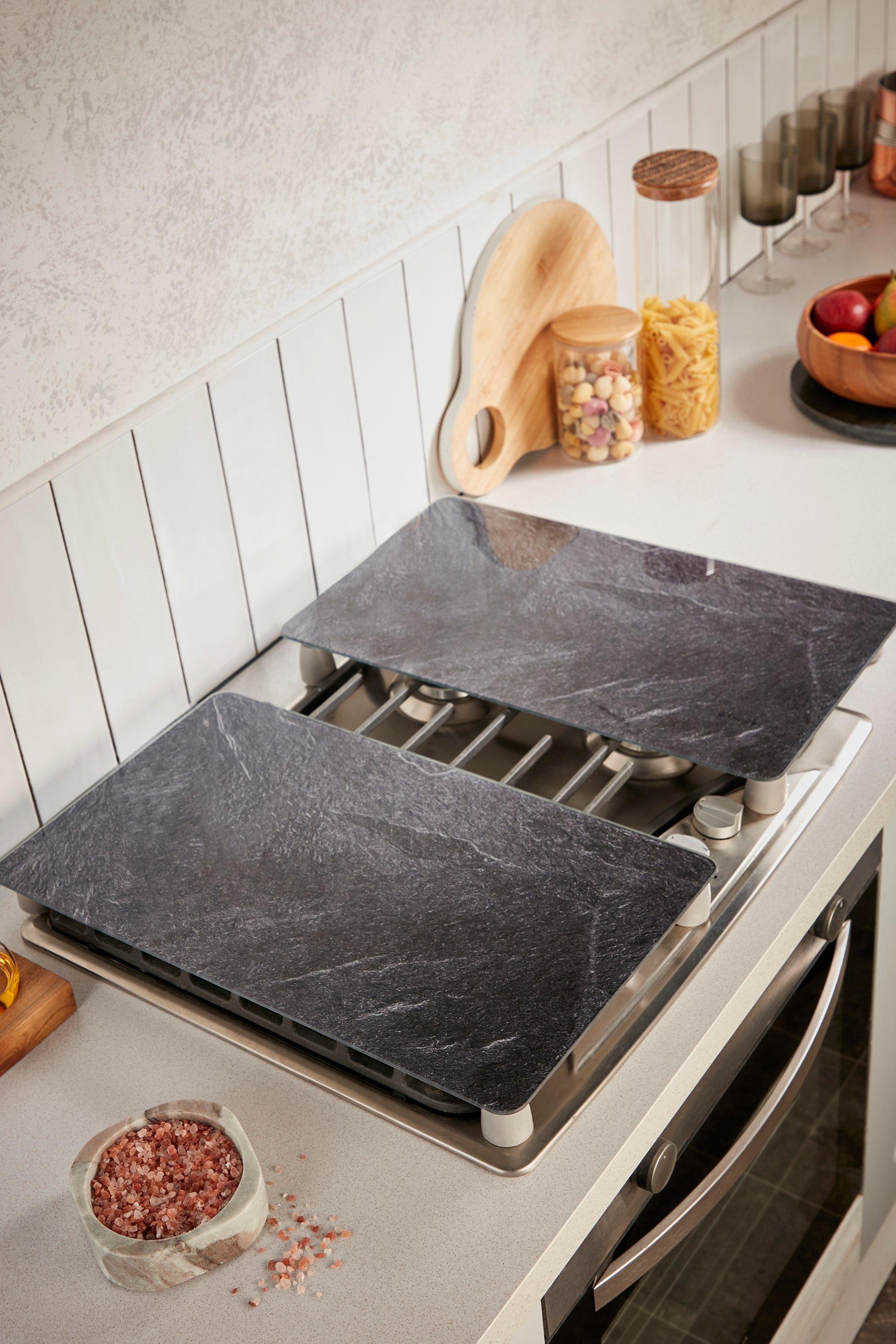 Homelife Set of 2 Slate Effect Hob Covers