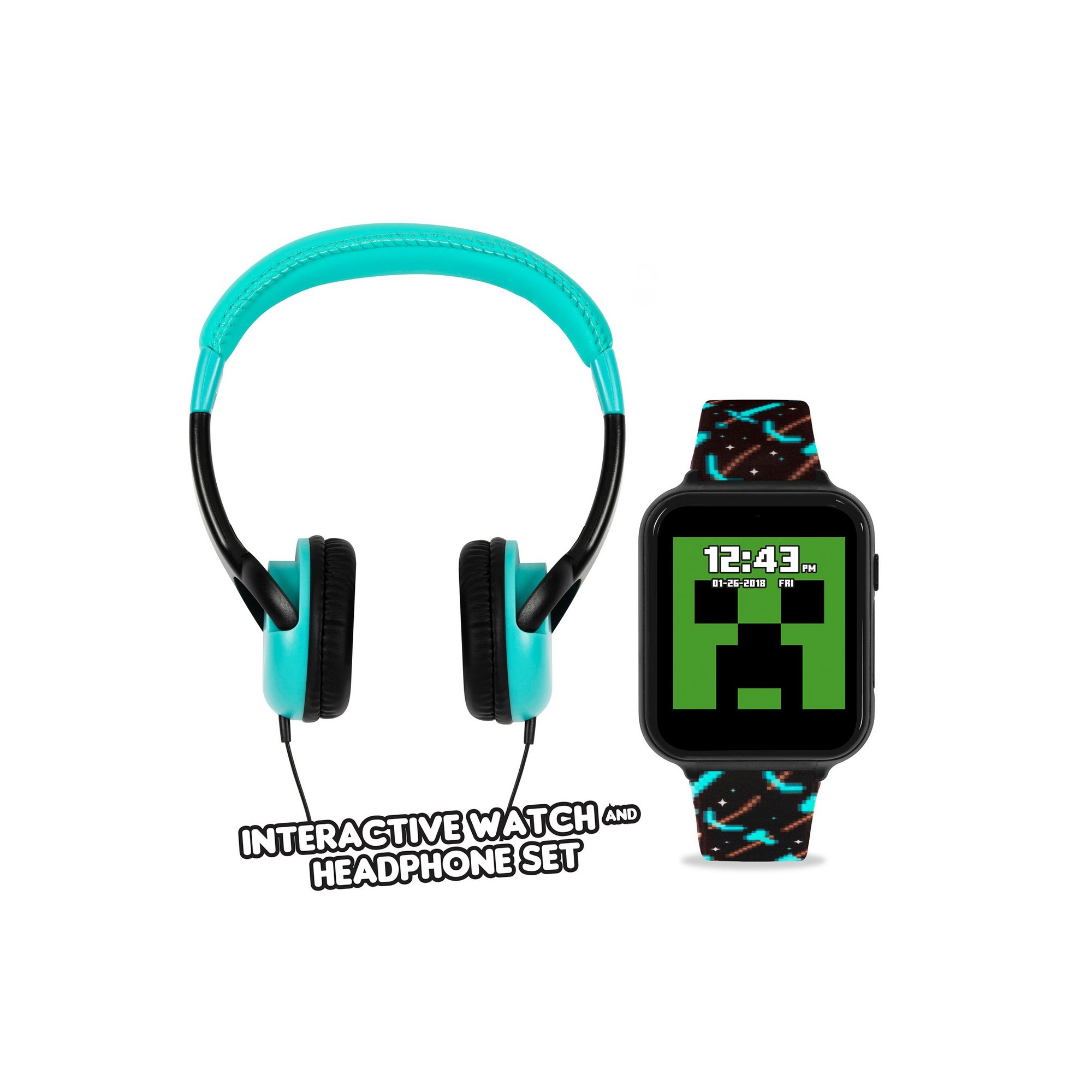 Minecraft Smart Watch and Headphones Set