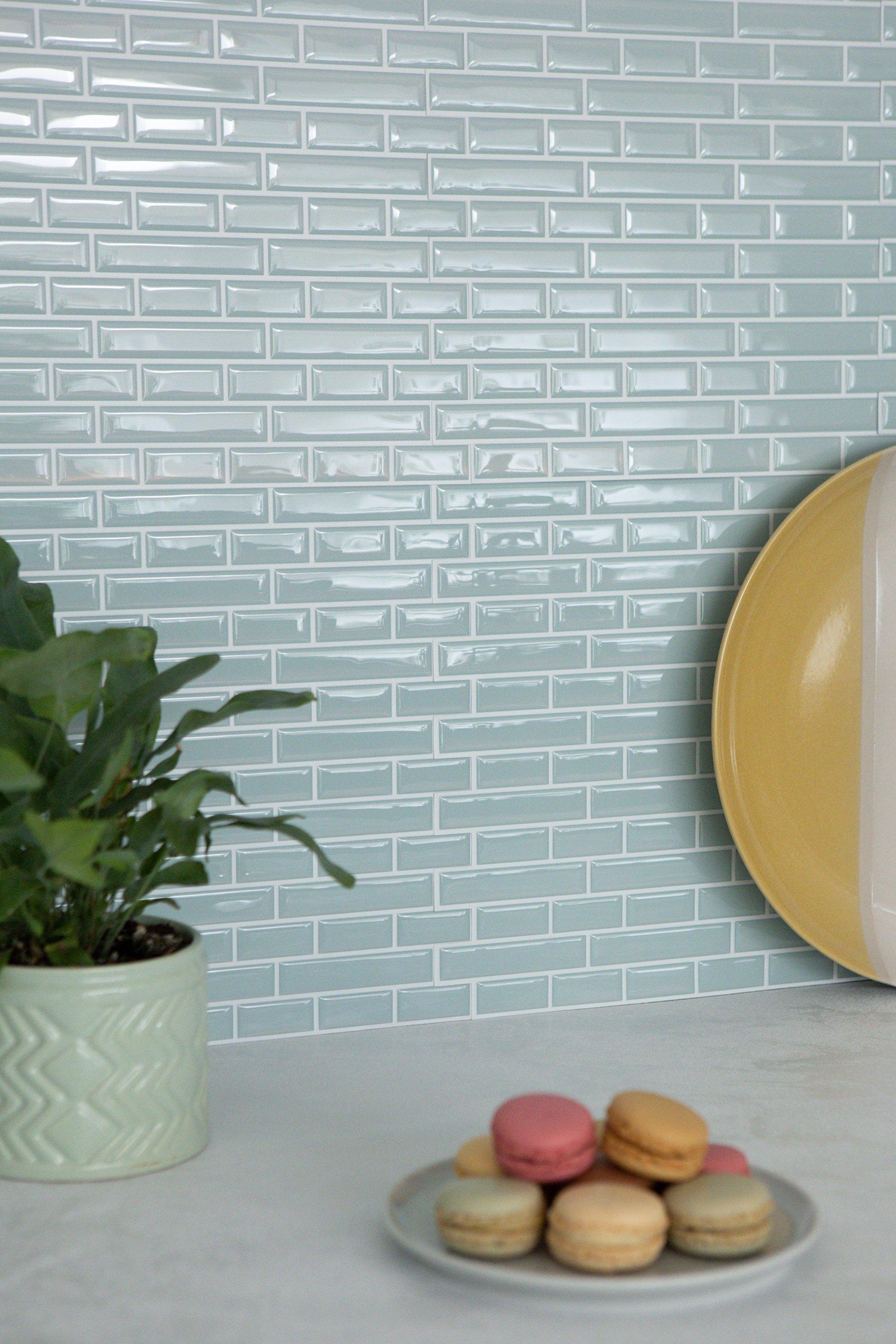Pack Of 4 3D Epoxy Sea Glass Wall Tile Stickers | Studio