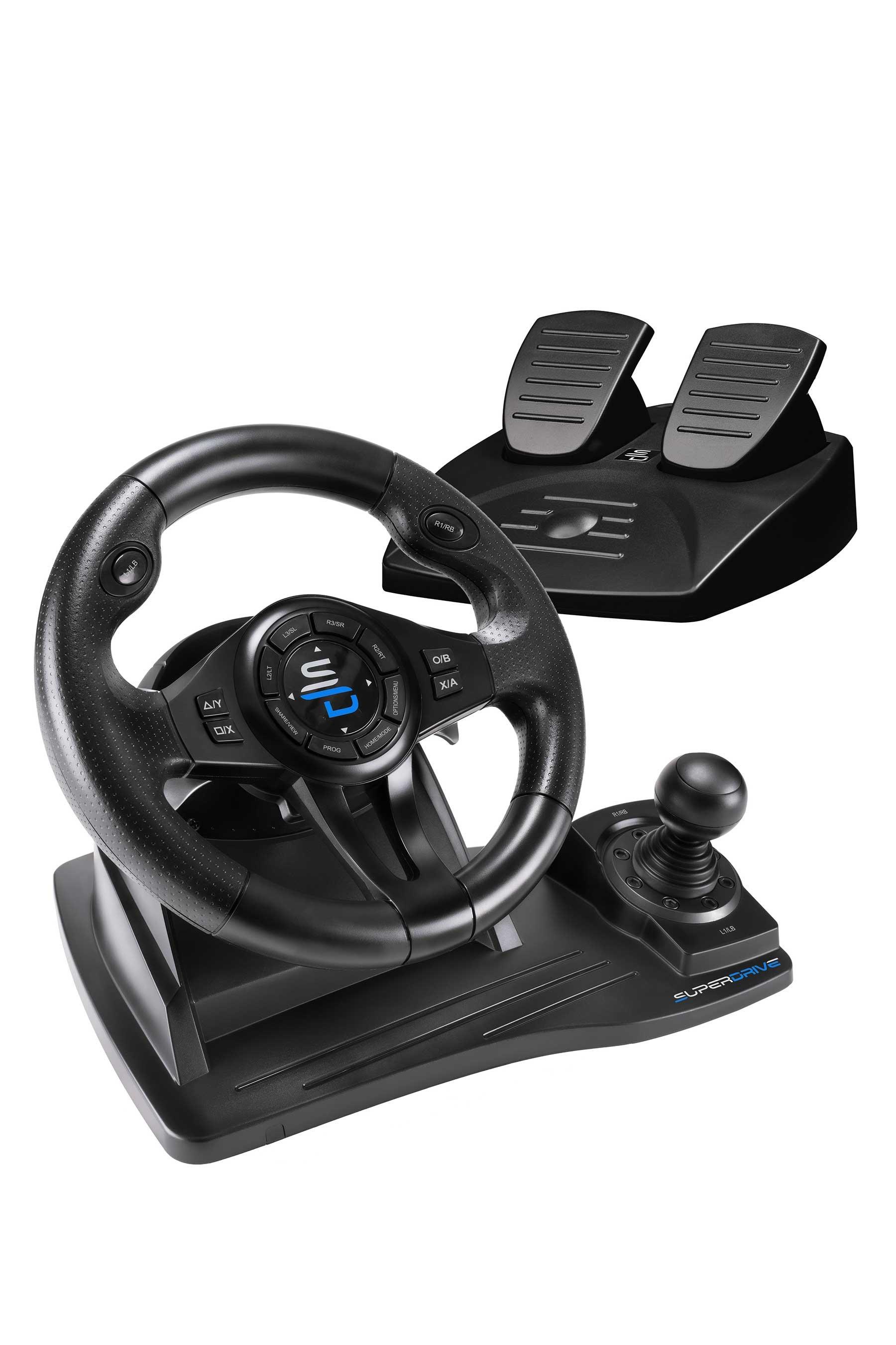 Gaming Steering Wheel and Pedals with Gear Lever by Subsonic for