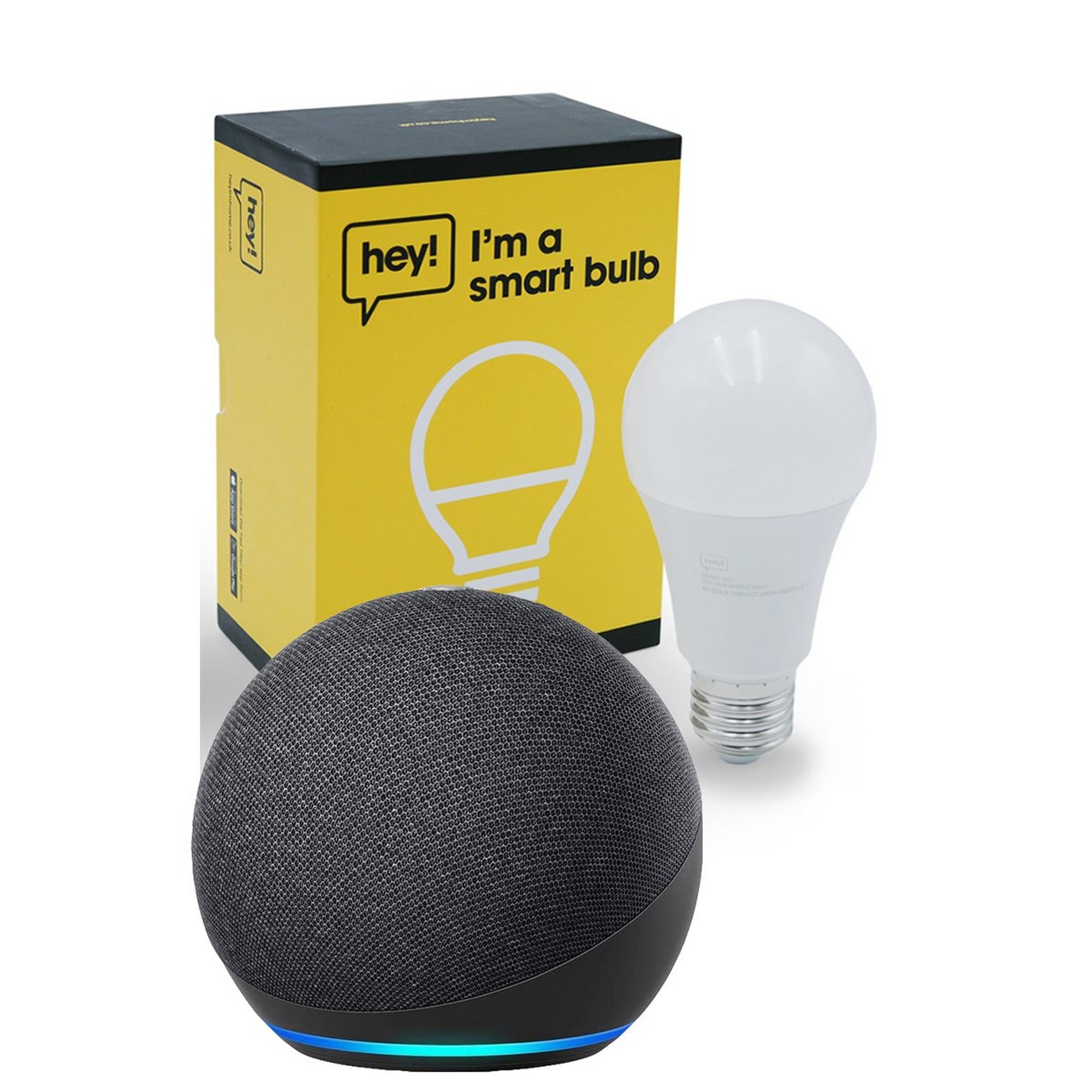 Hey Amazon Echo Dot 4th Gen and Smartbulb Twin Pack