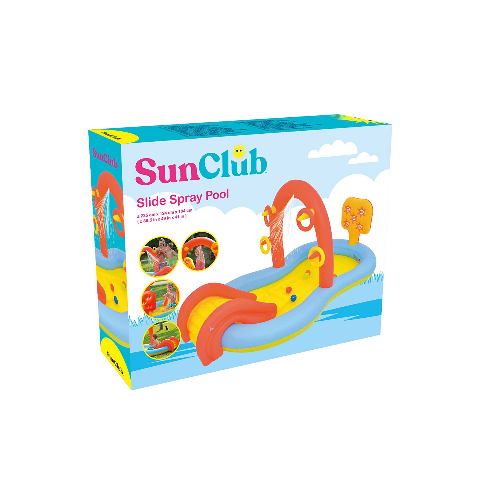 Sun Club 2.2m Slide Play Pool with Water Spray