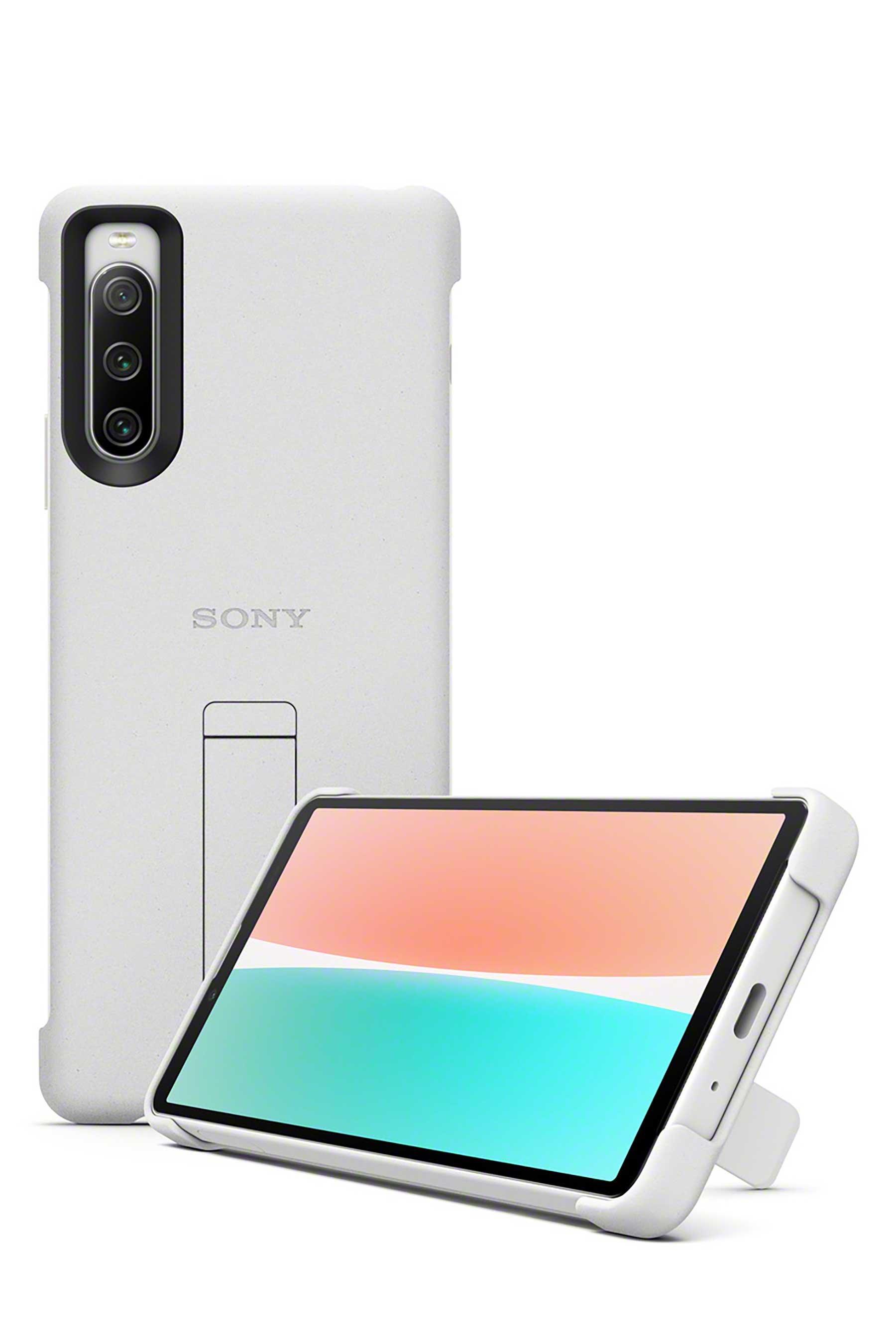 style cover with stand for xperia 10 iv - grey