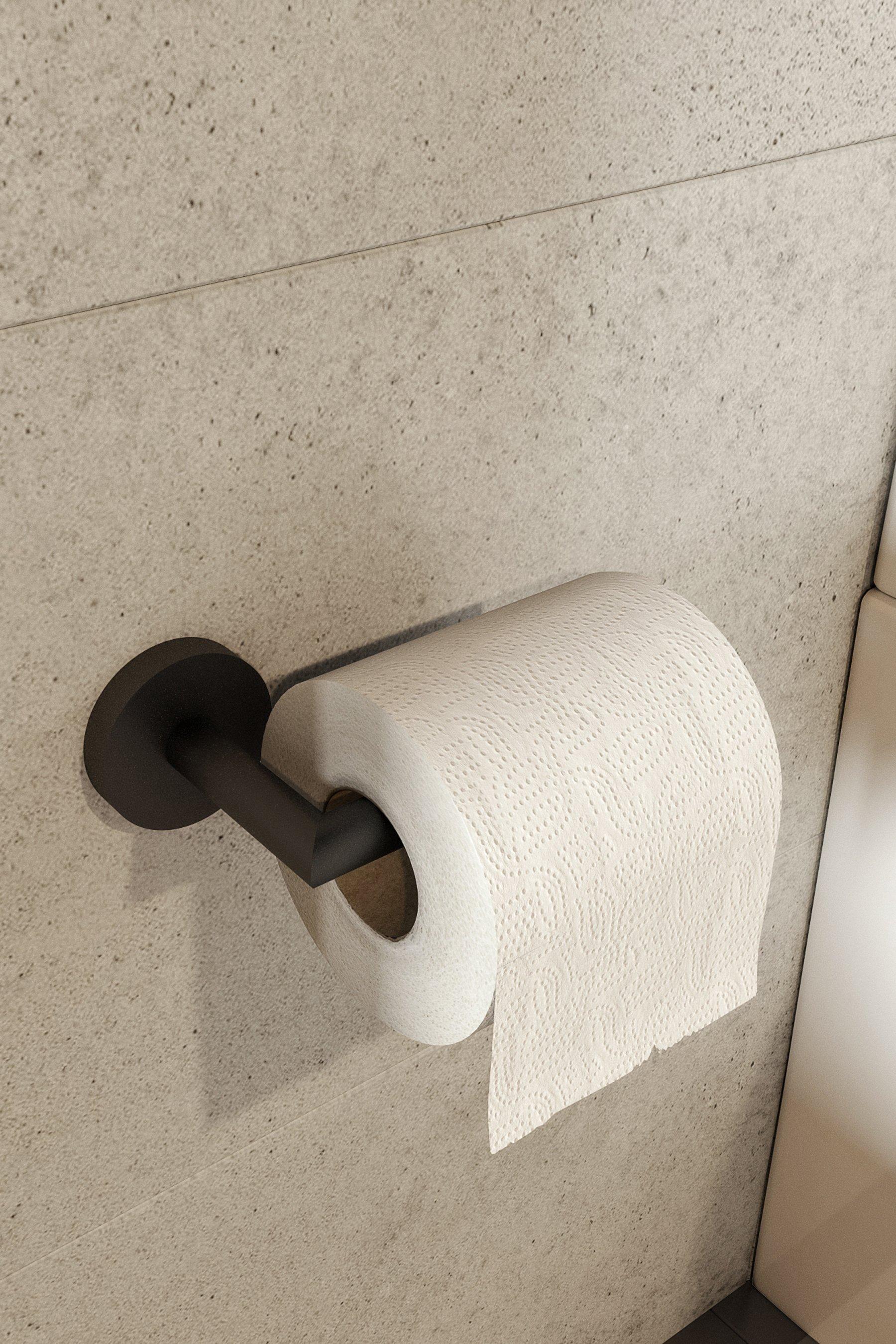 Flexi-Fix Black Epsom Toilet Roll Holder