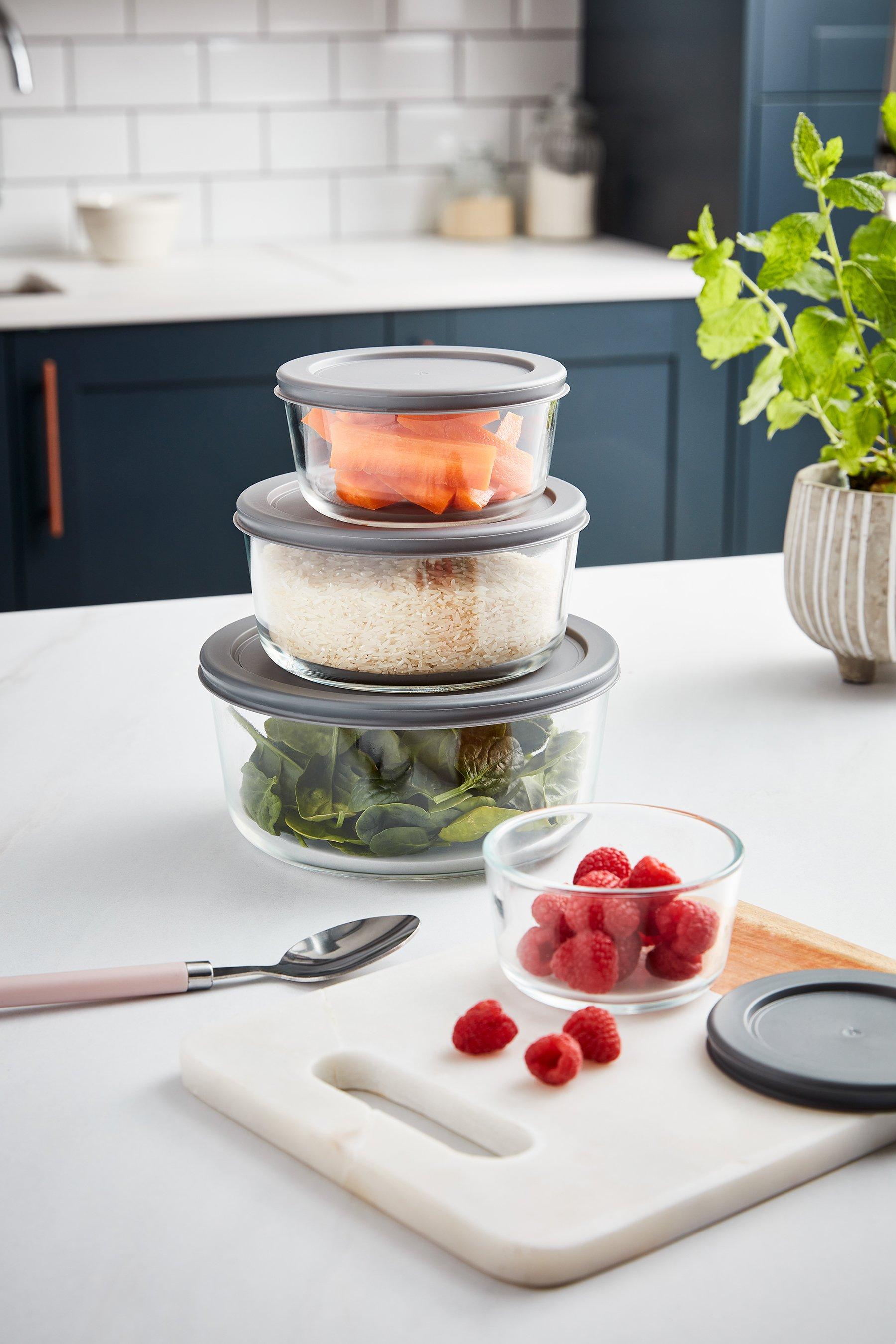 Homelife 4 Piece Round Glass Storage Set