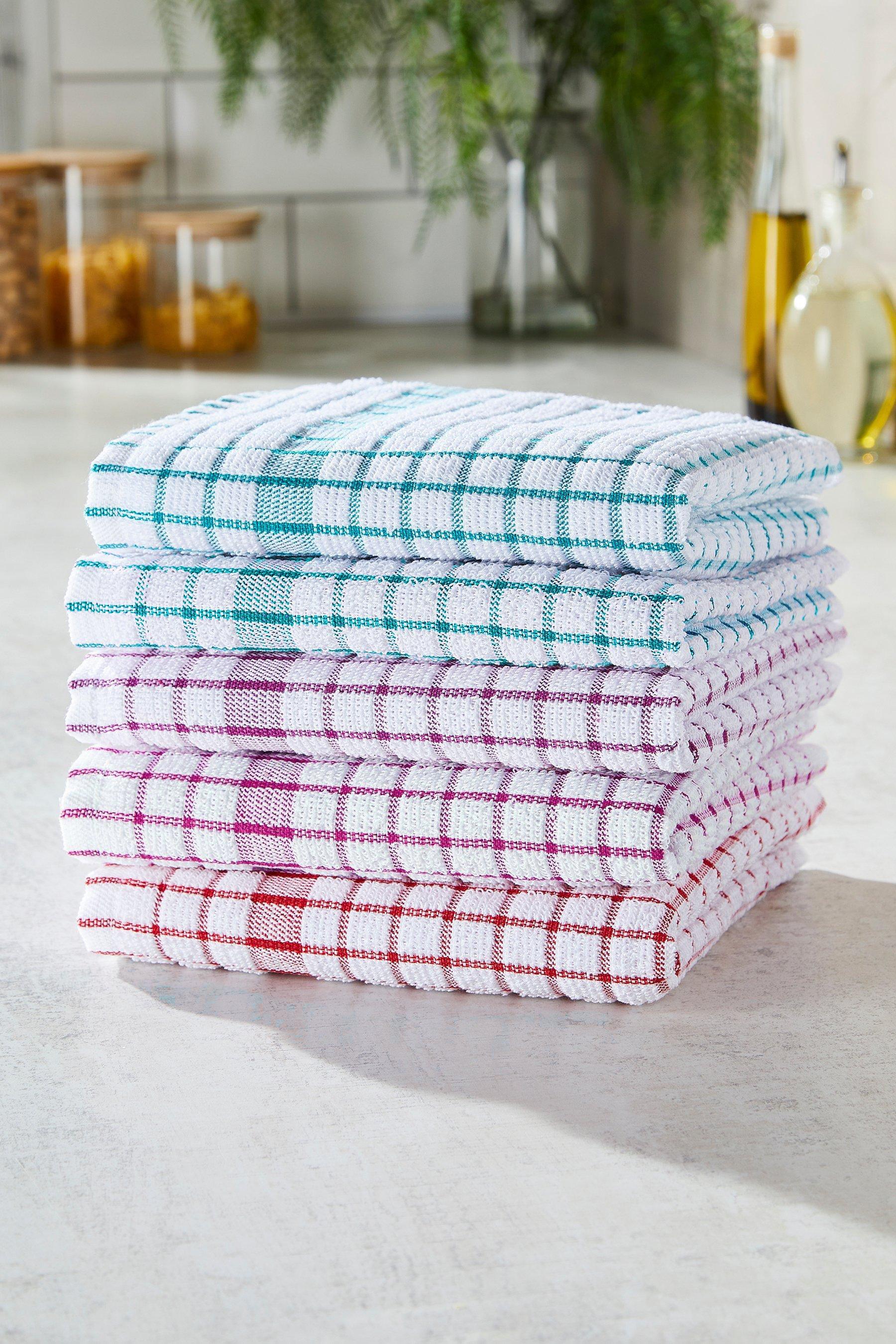 Homelife Set of 5 Recycled Yarn Terry Tea Towels