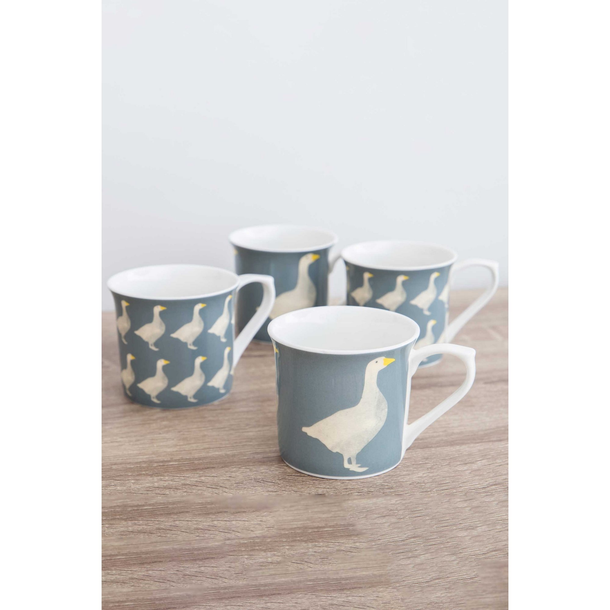 kitchencraft set of 4 geese fluted mugs
