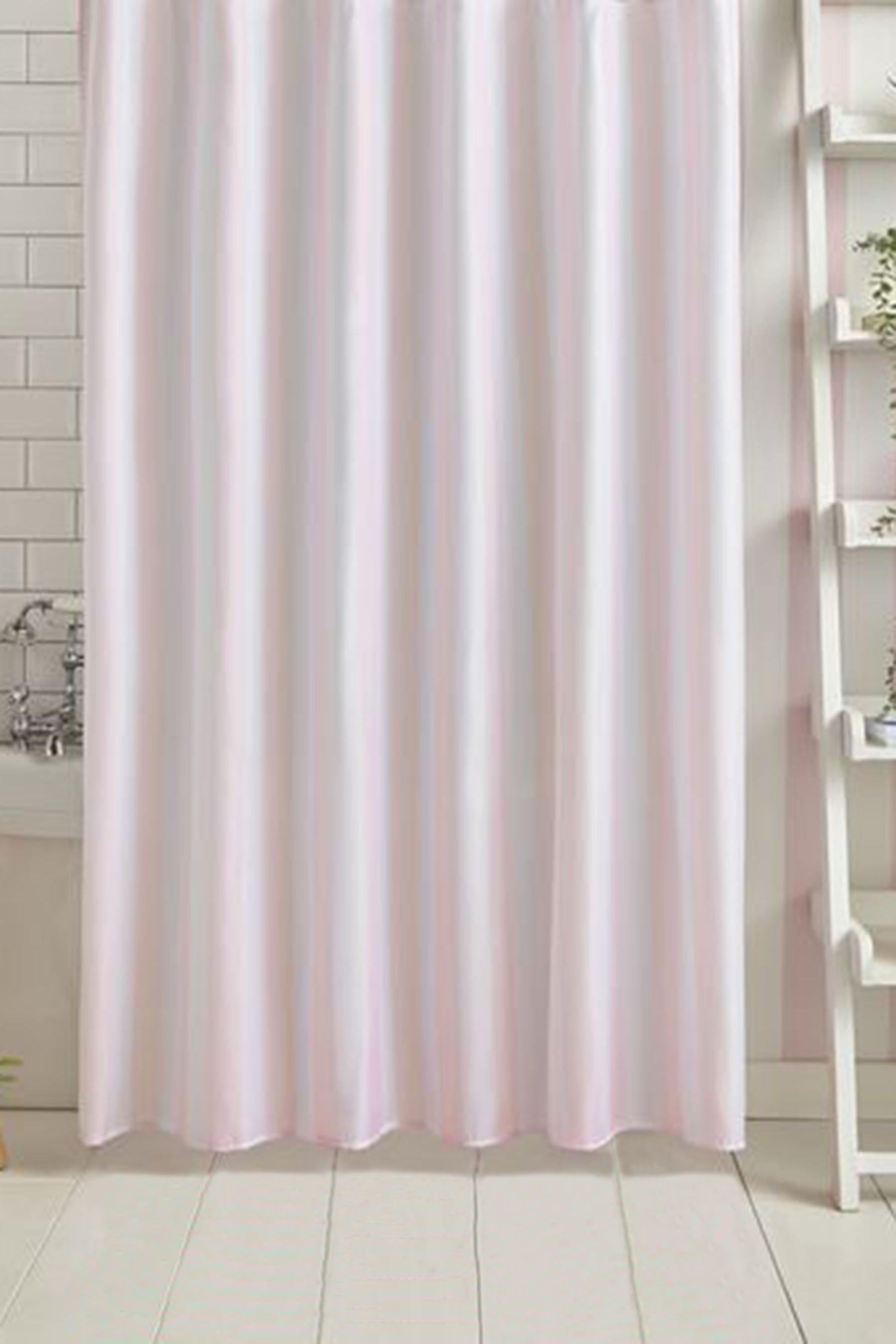 Sassy B Stripe Tease Pink Shower Curtain - White - Polyester