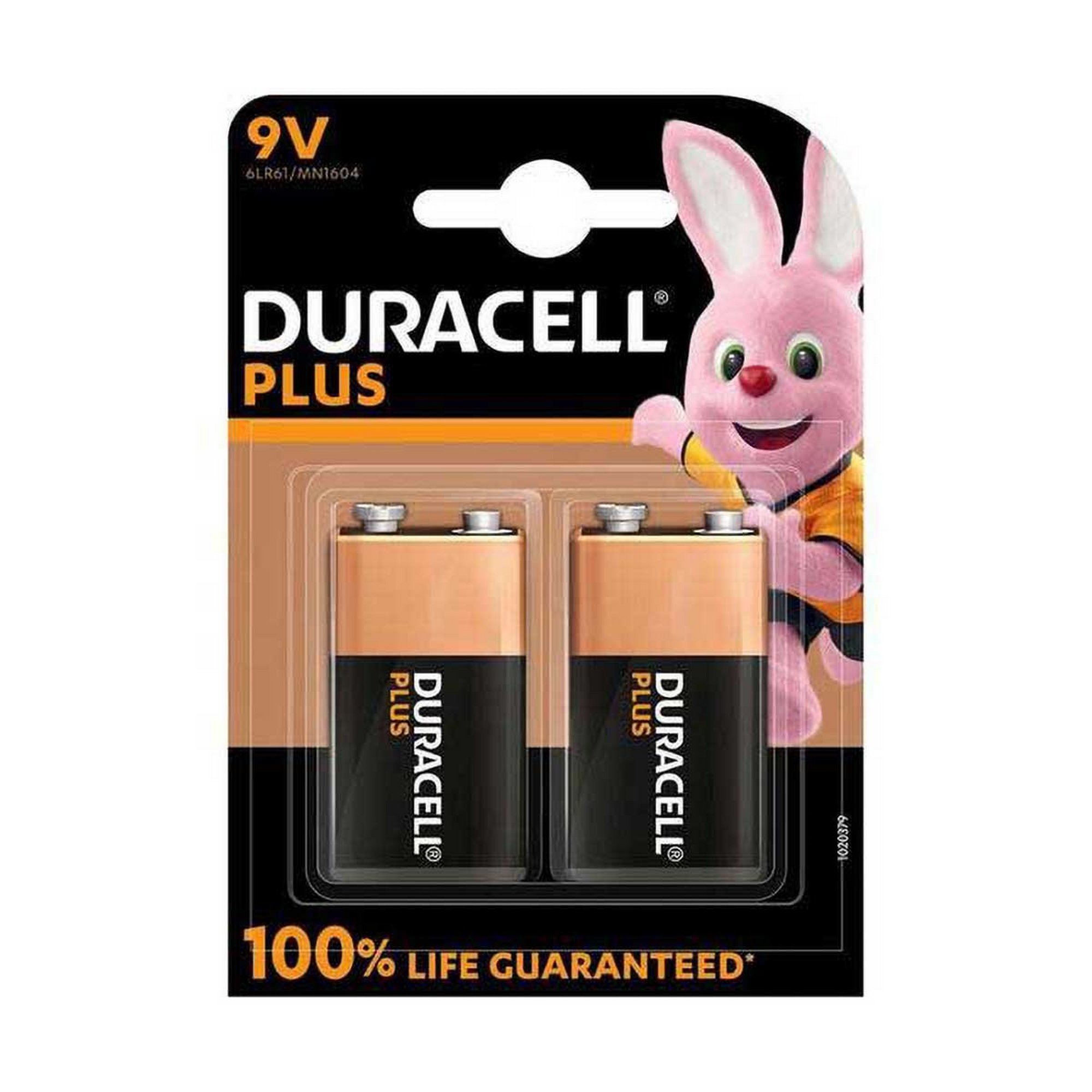 Duracell Plus 9V Alkaline Battery - Pack of 2