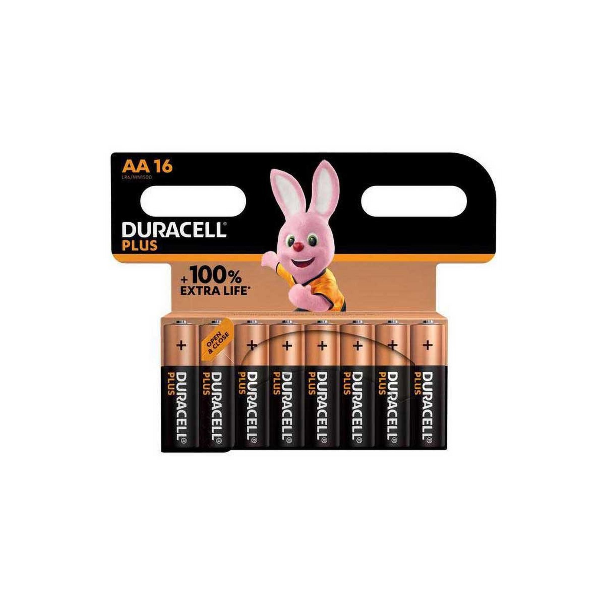 Duracell Plus AA Alkaline Batteries - Pack of 16