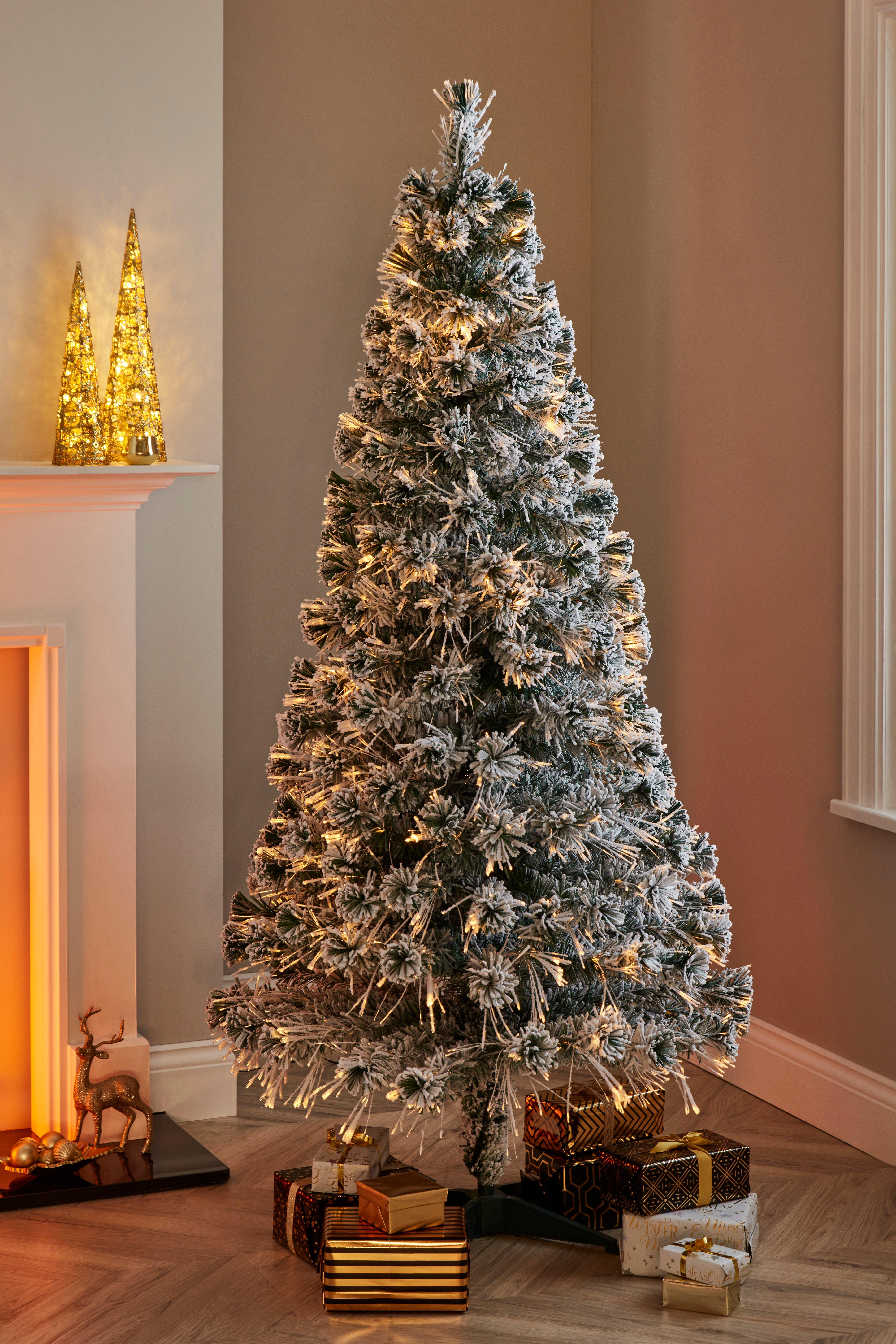 6ft Snowflocked Fibre Optic Christmas Tree