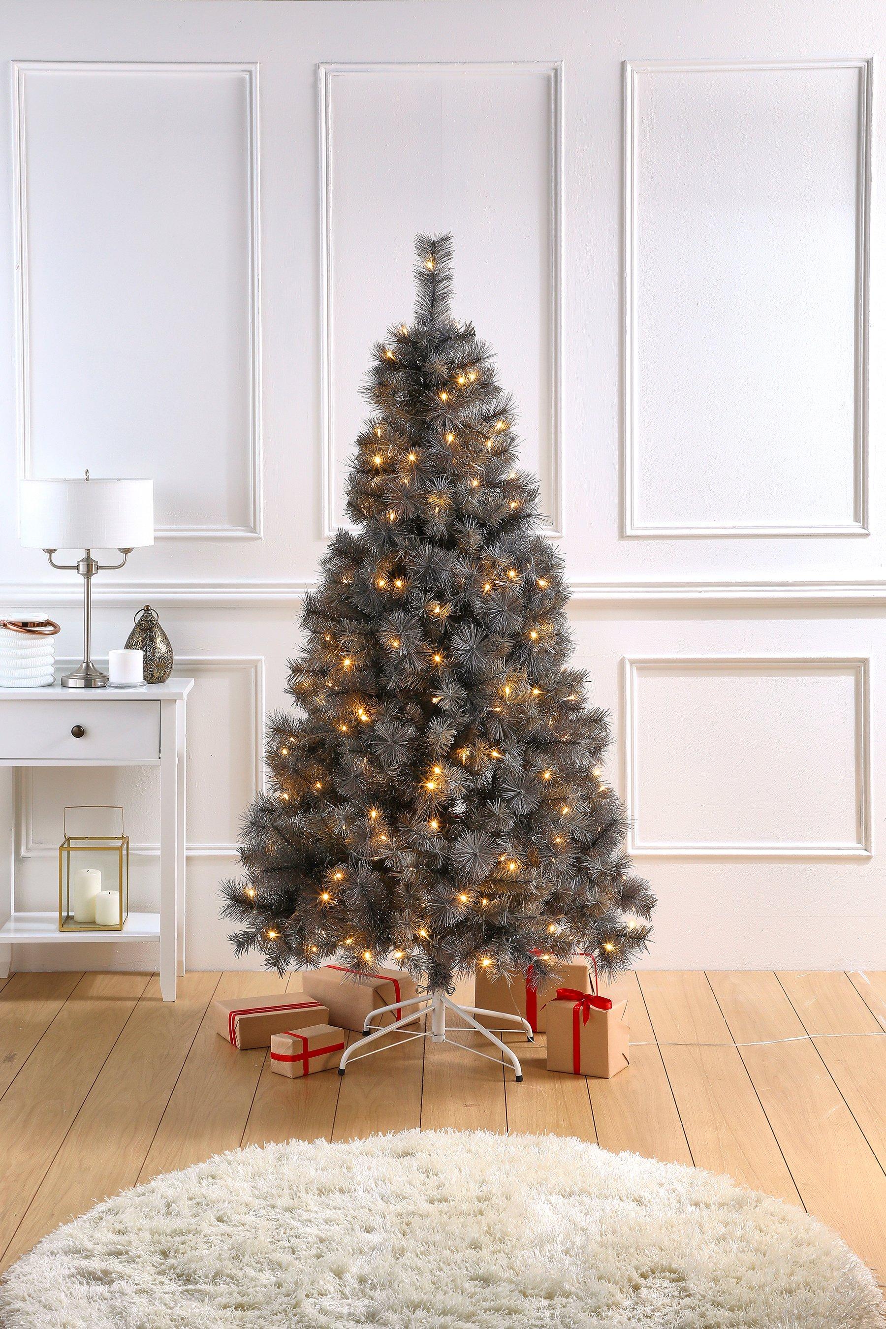 6ft Pre-Lit Glitter Tip Christmas Tree