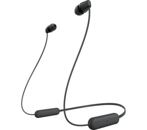 sony wi-c100 wireless bluetooth earphones black