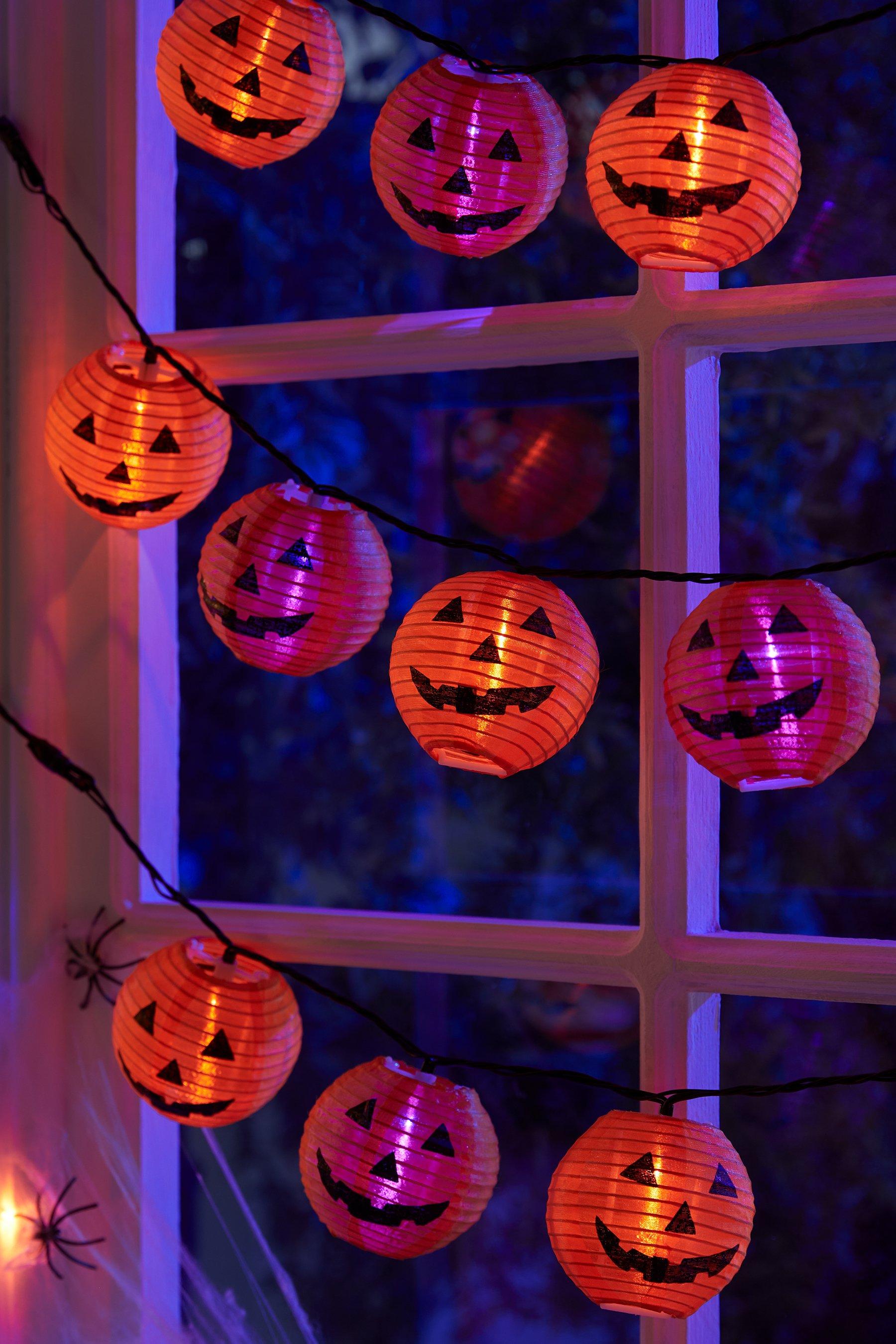 10 LED Fabric Halloween Pumpkin Lanterns