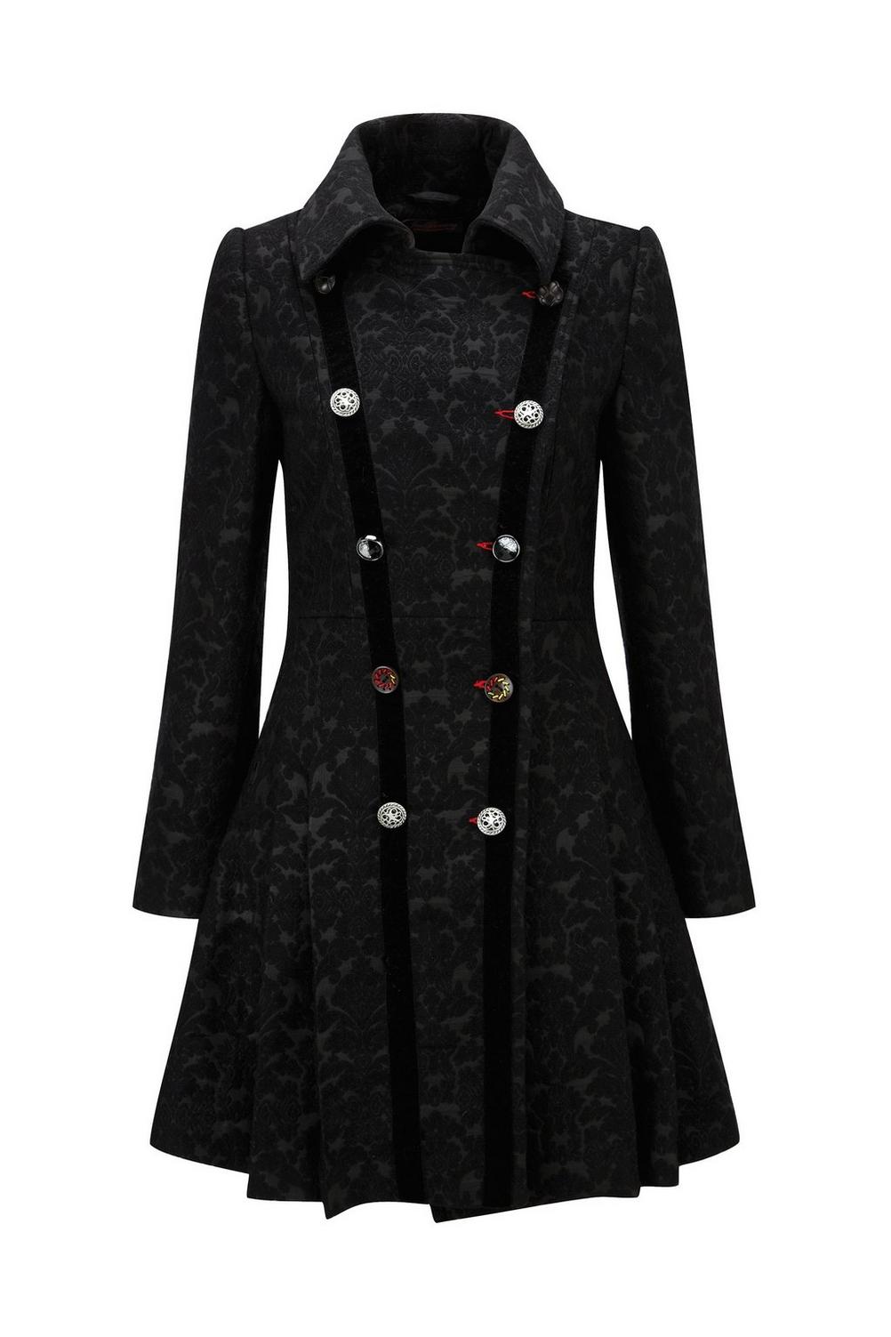 womens Joe Browns Sensational Show Stopper black Jacquard coat mac size ...