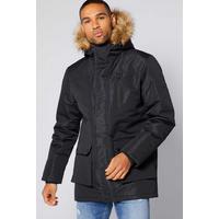 Image of Faux Fur Hooded Parka Jacket