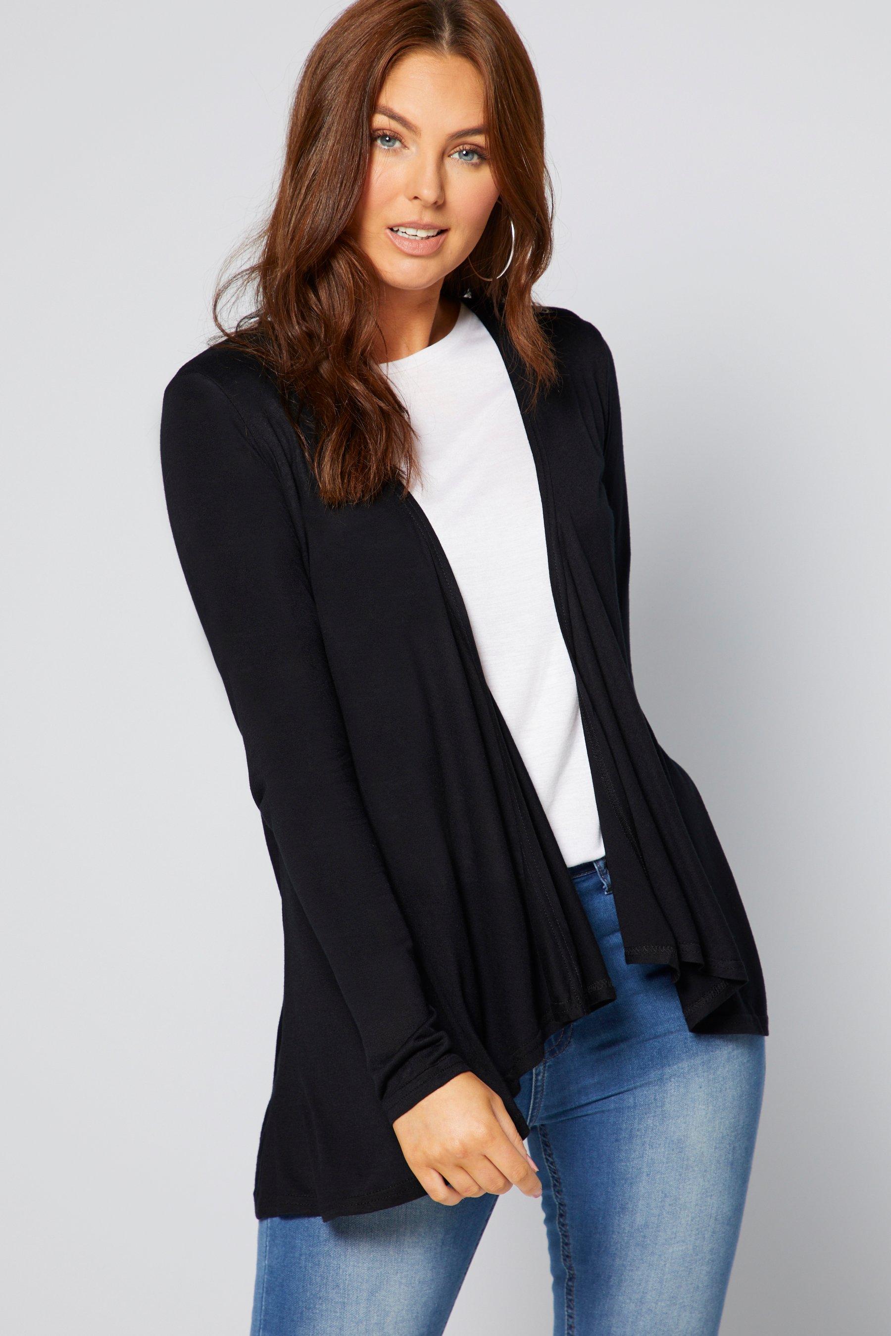 black waterfall cardigan