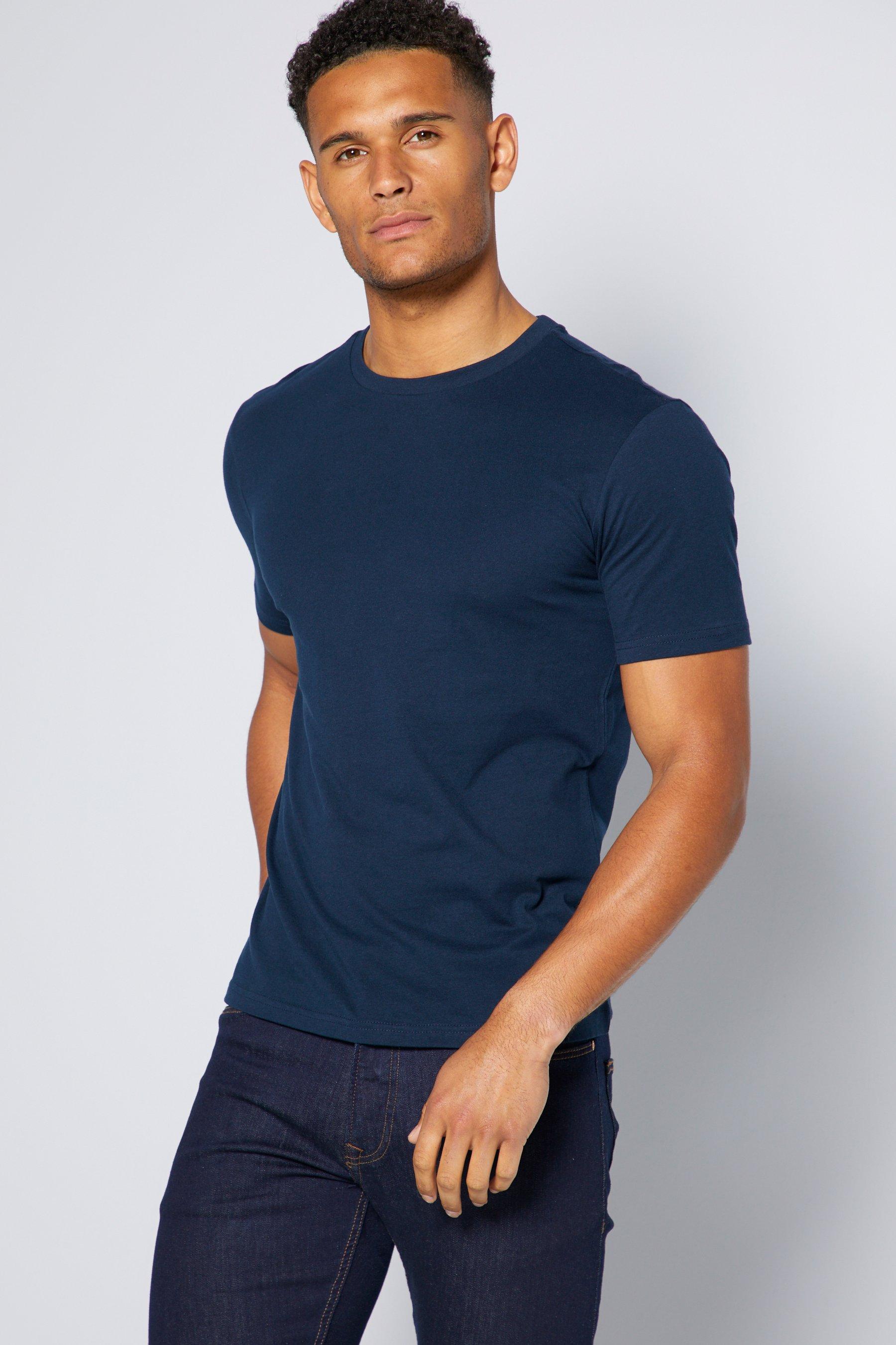 navy muscle fit t shirt