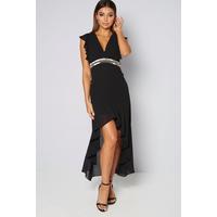 Image of TFNC Nisha Dip Hem Ruffle Dress